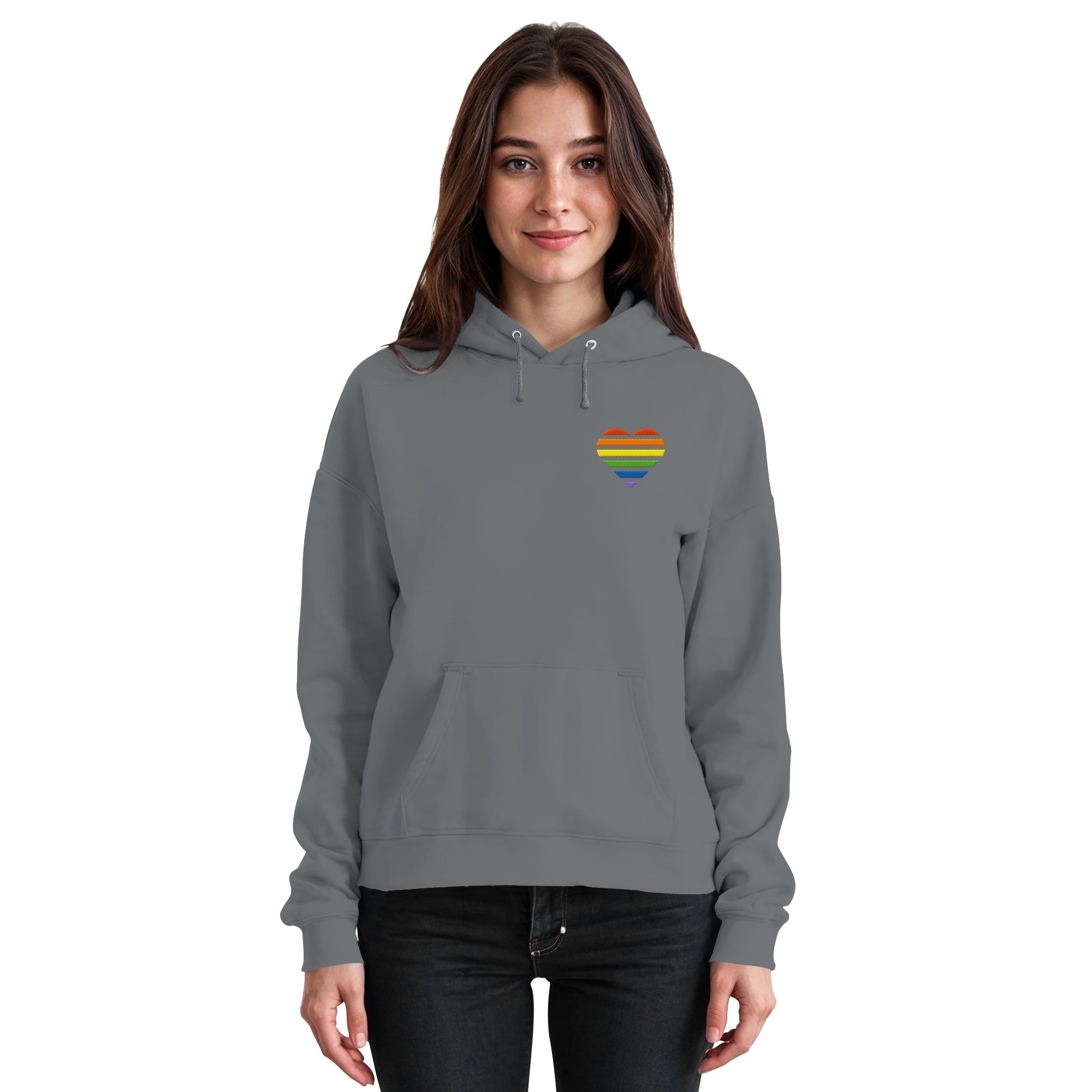 Basic Hoodie - Pride Flag Herz Stick