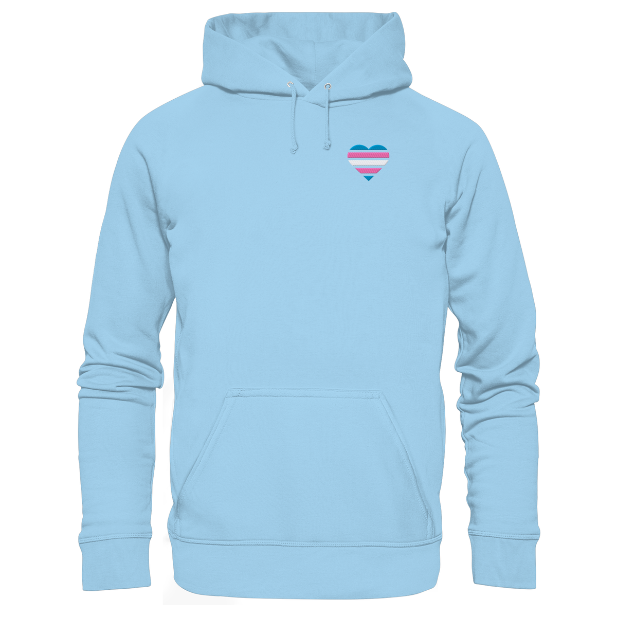 Organic Basic Hoodie mit Herz Stick - Trans