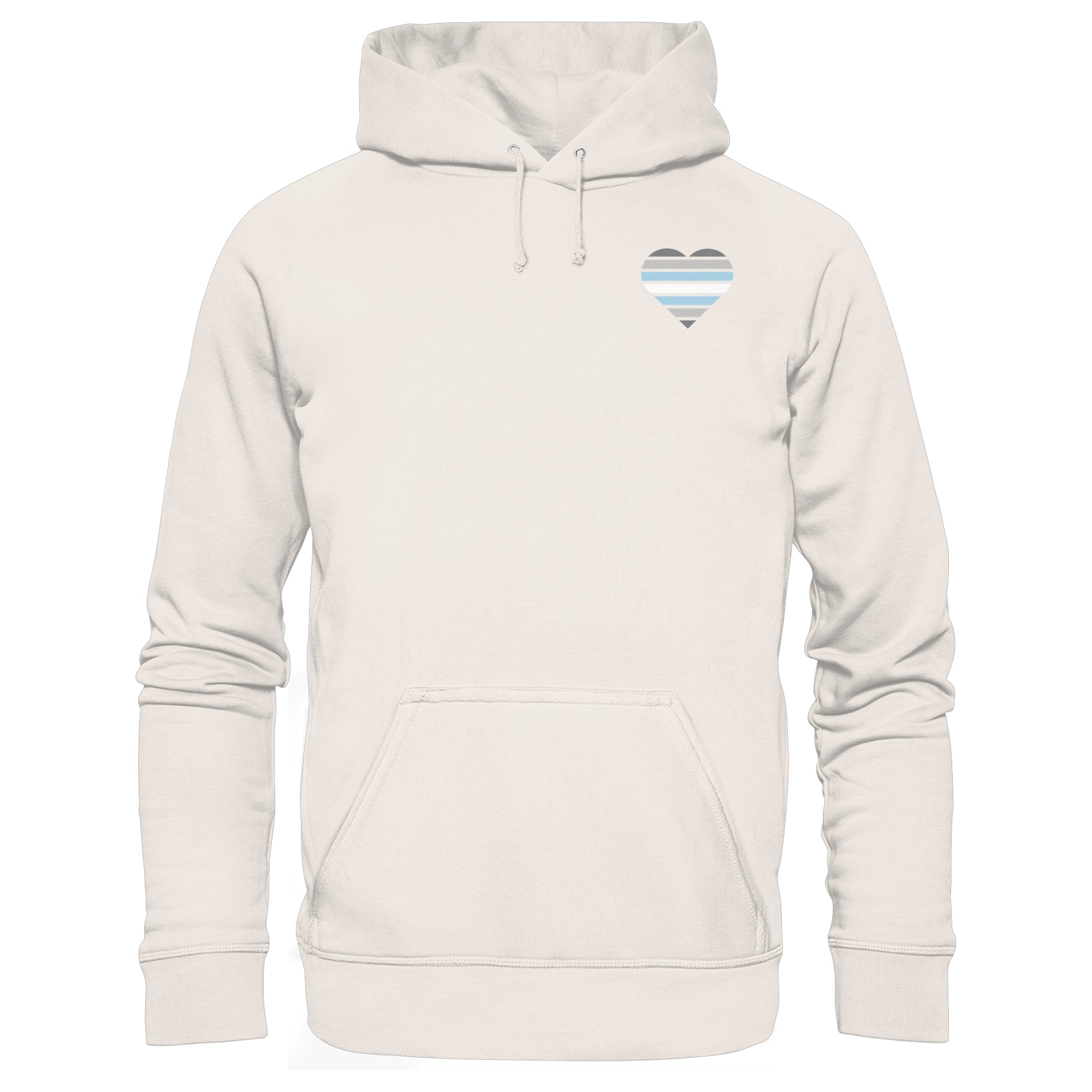 Organic Basic Hoodie - Demiboy Flag Herz Print
