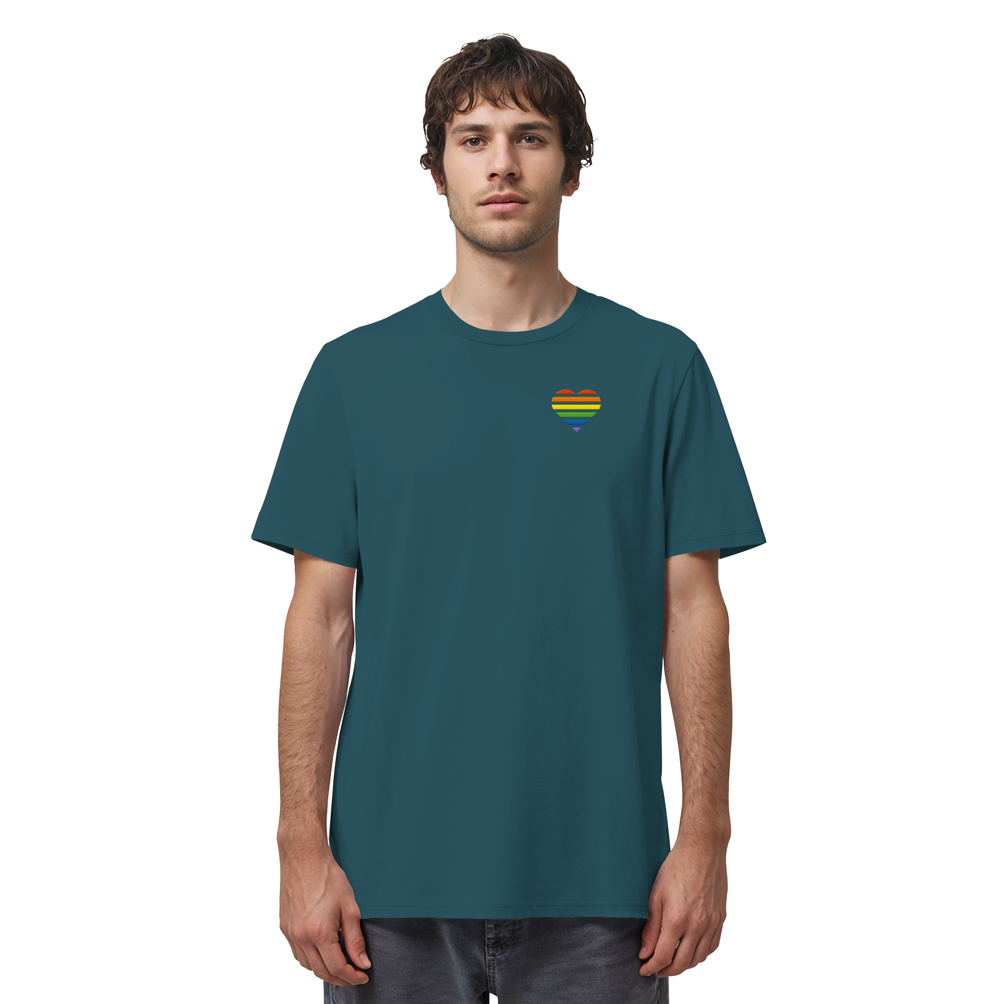 Organic Shirt - Pride Flag Herz Stick