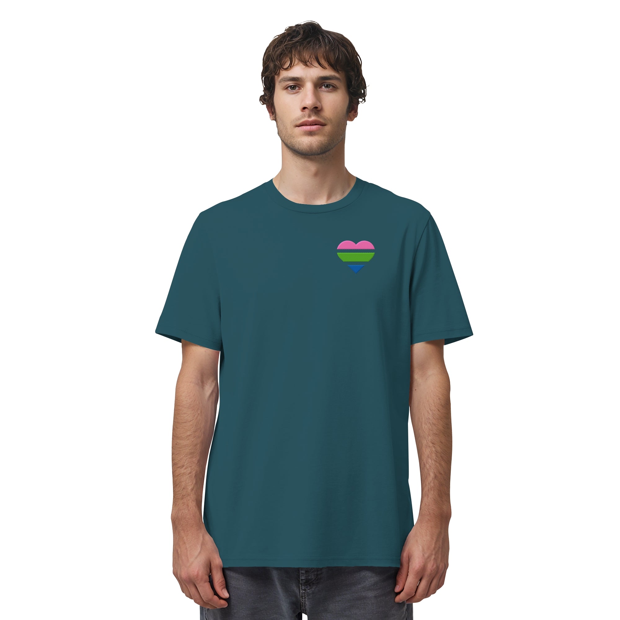 Organic Shirt - Polysexual Flag Herz Stick