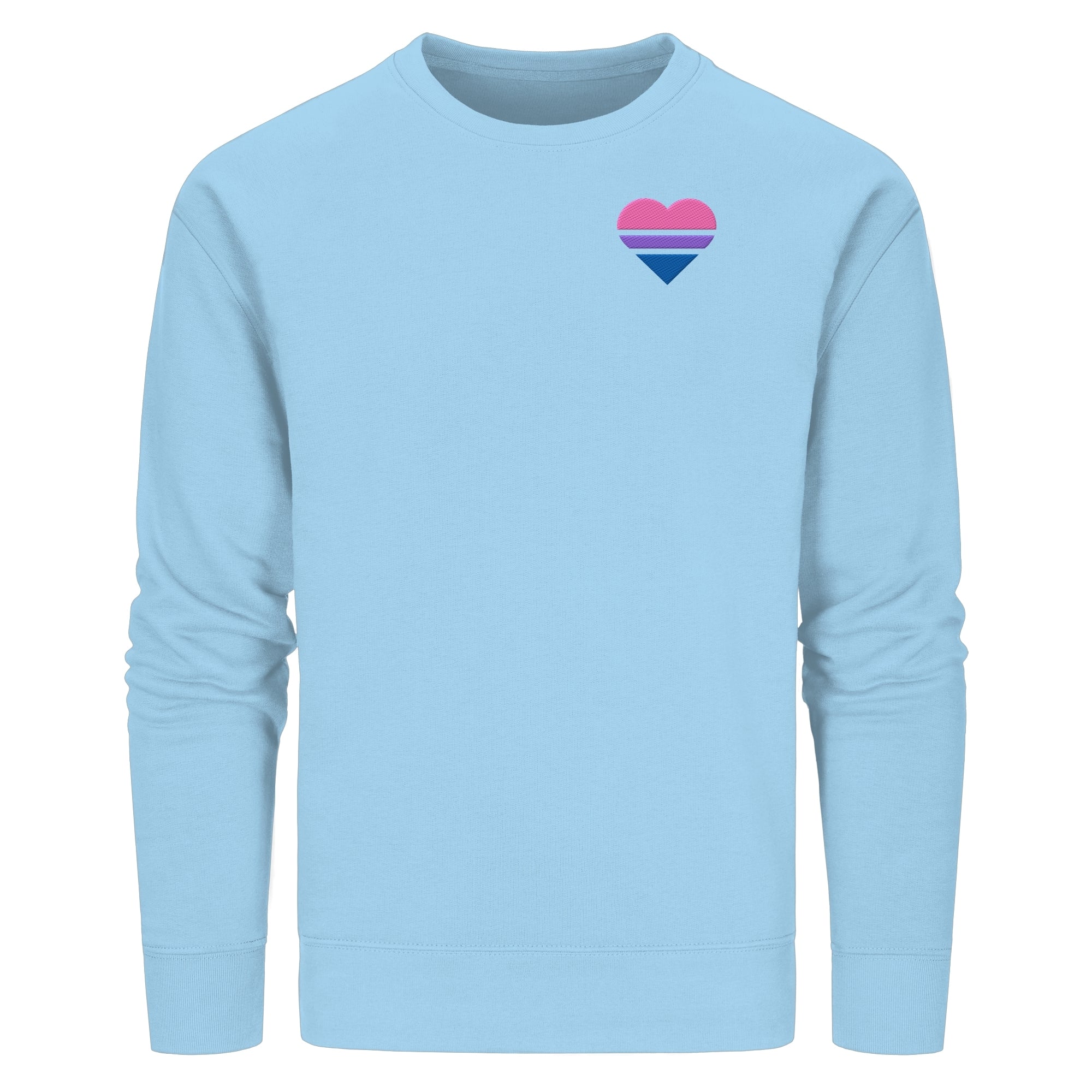 Organic Basic Sweatshirt - Bisexual Flag Herz Stick