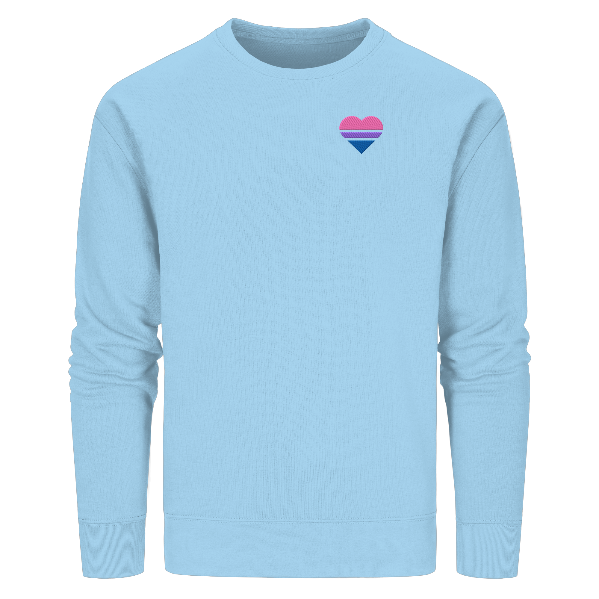 Organic Basic Sweatshirt - Bisexual Flag Herz Stick
