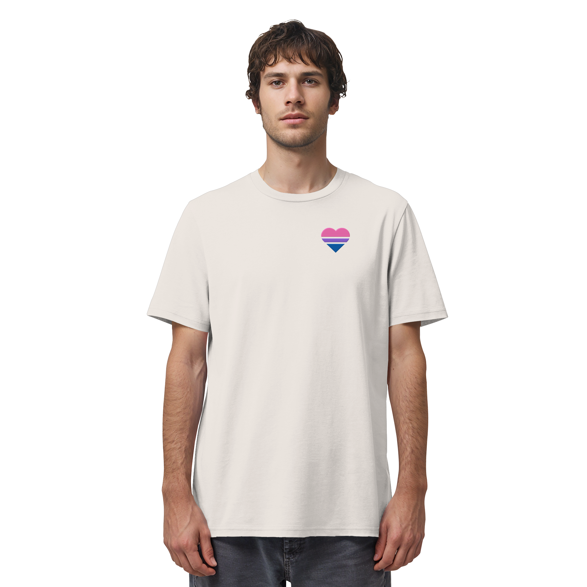 Organic Shirt - Bisexual Flag Herz Stick