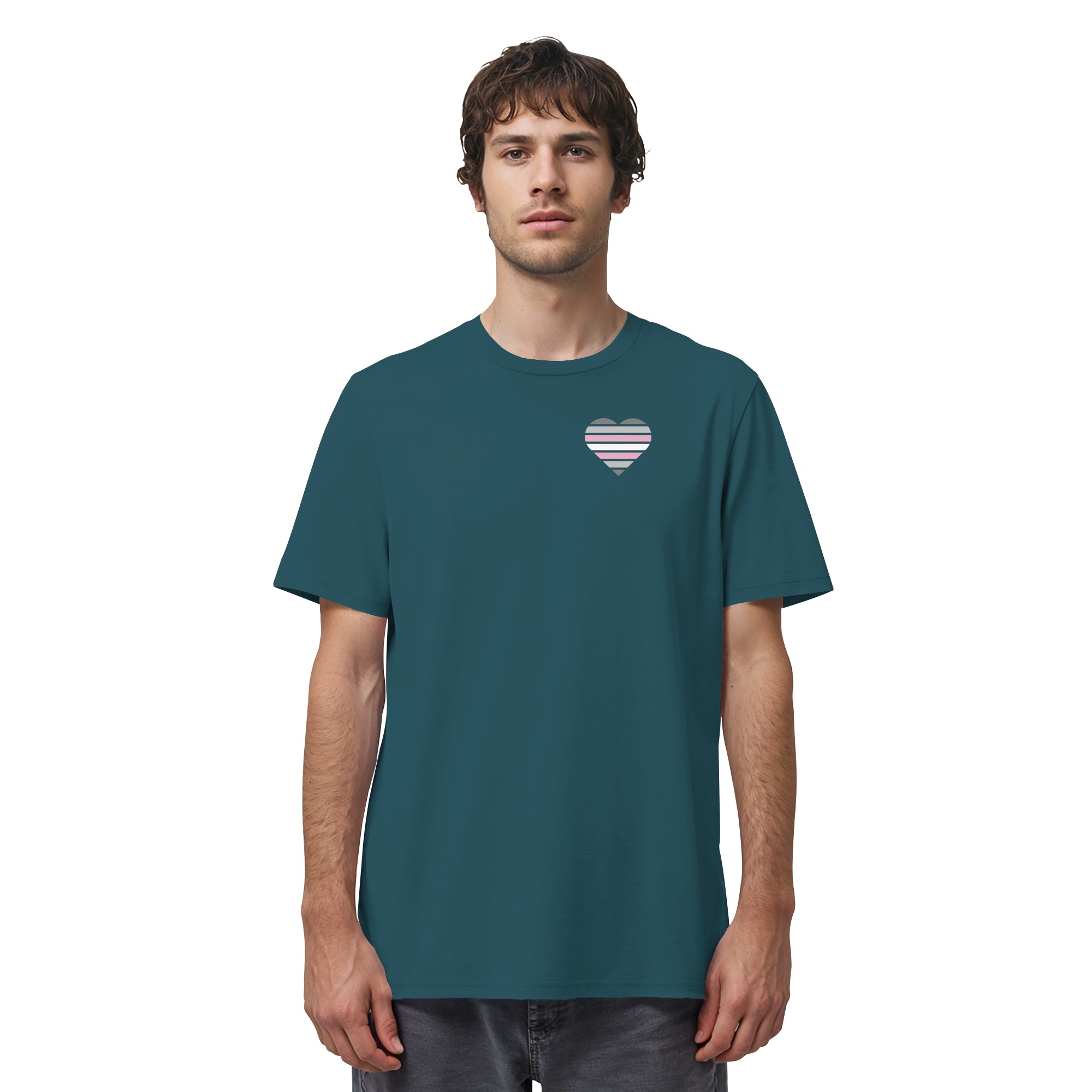 Organic Shirt - Demigirl Flag Herz Print
