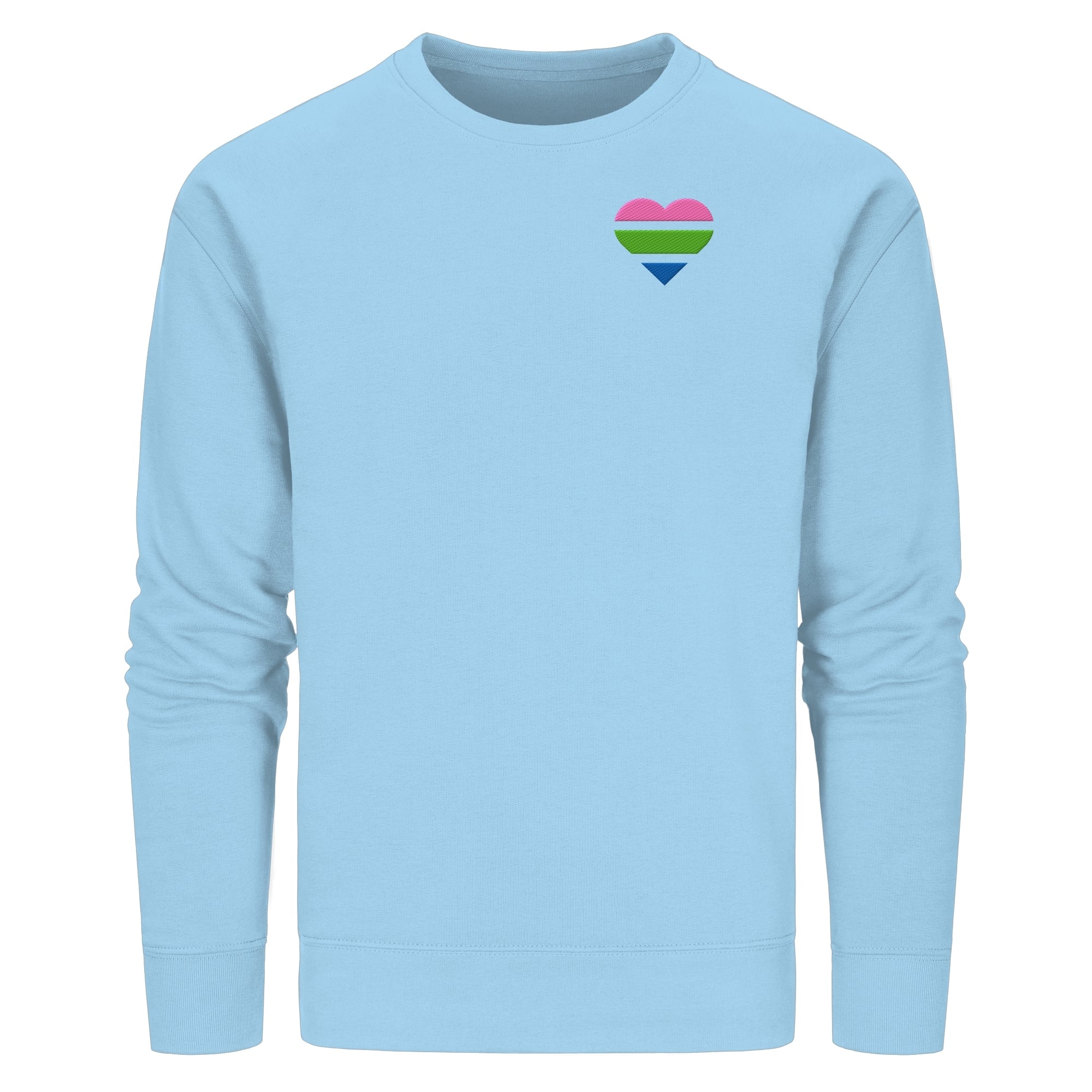 Organic Basic Sweatshirt - Polysexual Flag Herz Stick