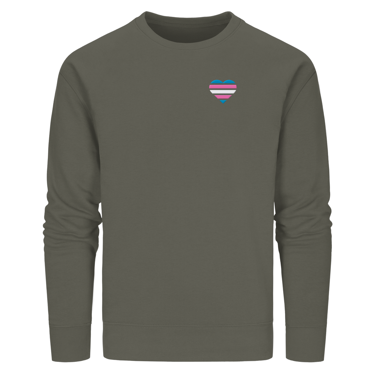Organic Basic Sweatshirt mit Herz Stick - Trans