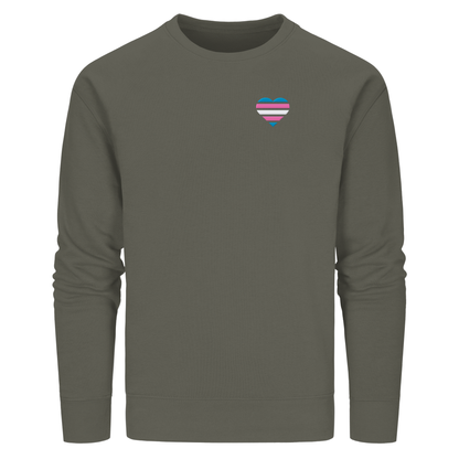 Organic Basic Sweatshirt mit Herz Stick - Trans
