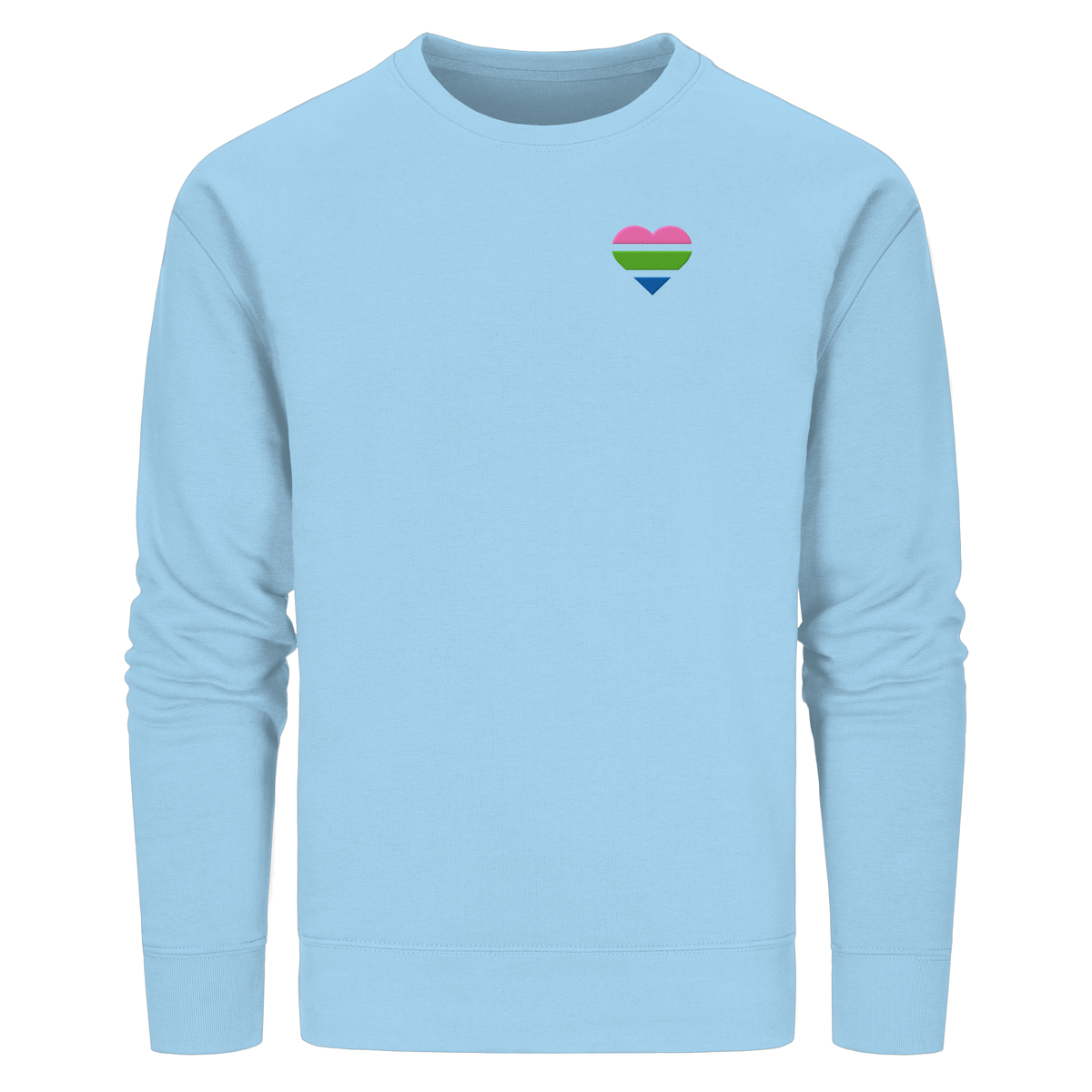 Organic Basic Sweatshirt mit Herz Stick - Polysexual