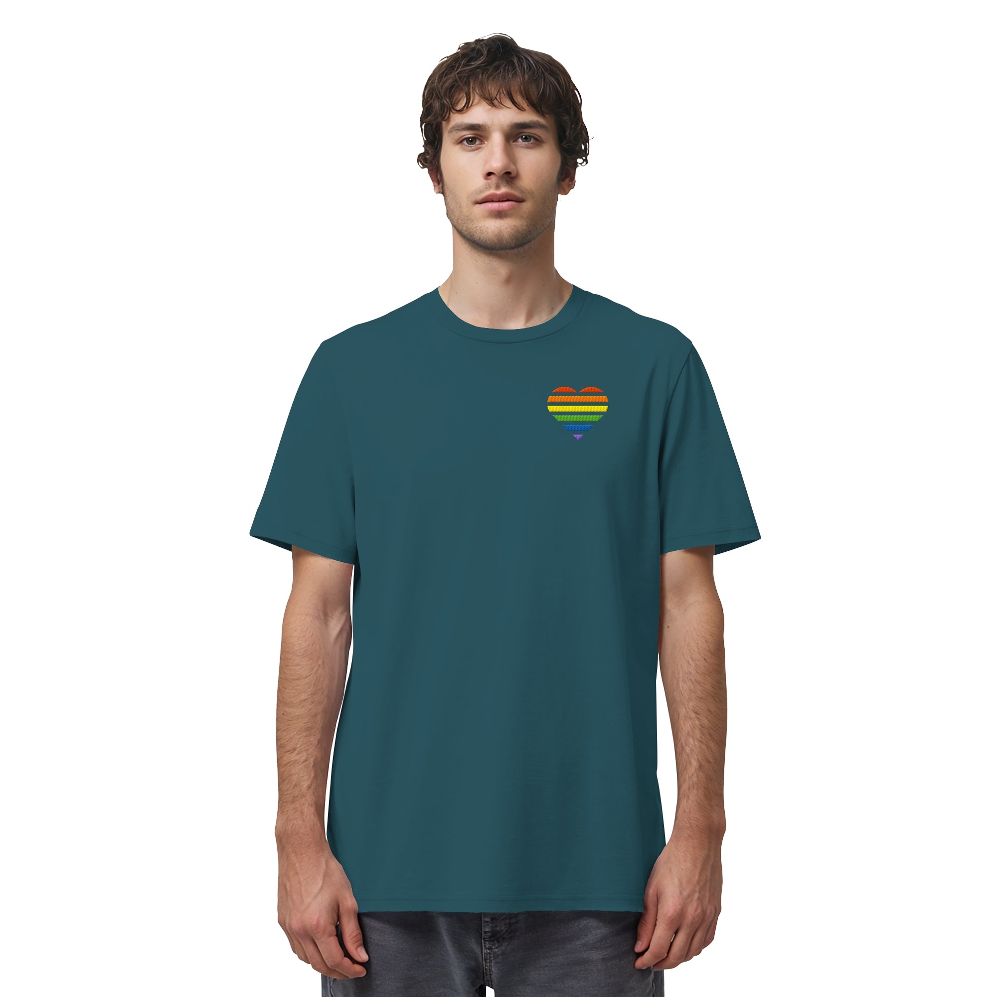 Organic Shirt - Pride Flag Herz Stick