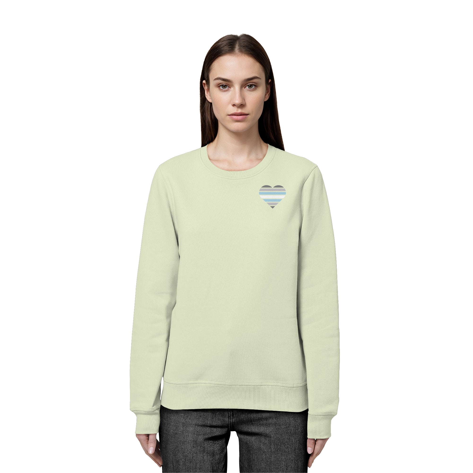 Organic Basic Sweatshirt - Demiboy Flag Herz Print
