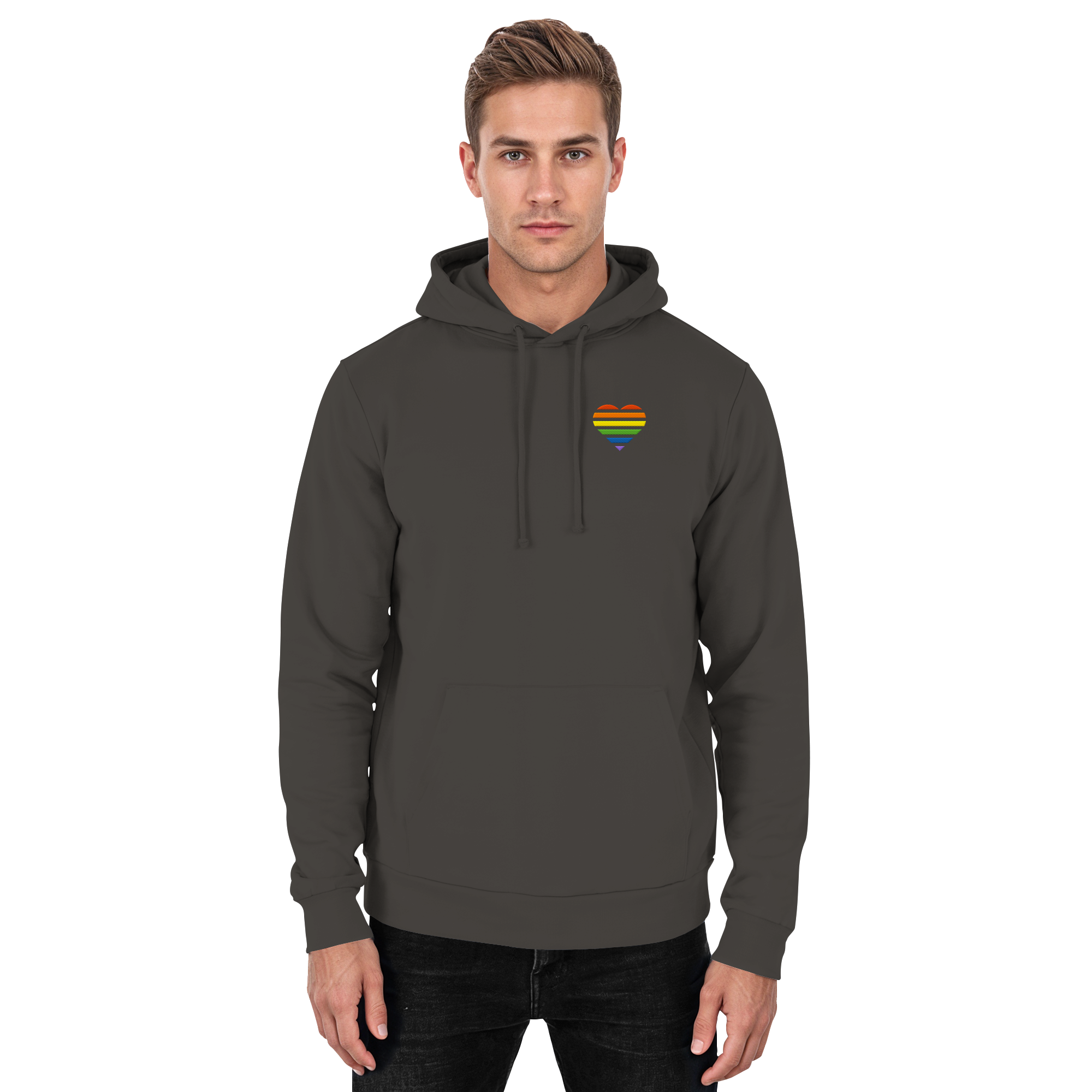Basic Hoodie - Pride Flag Herz Stick