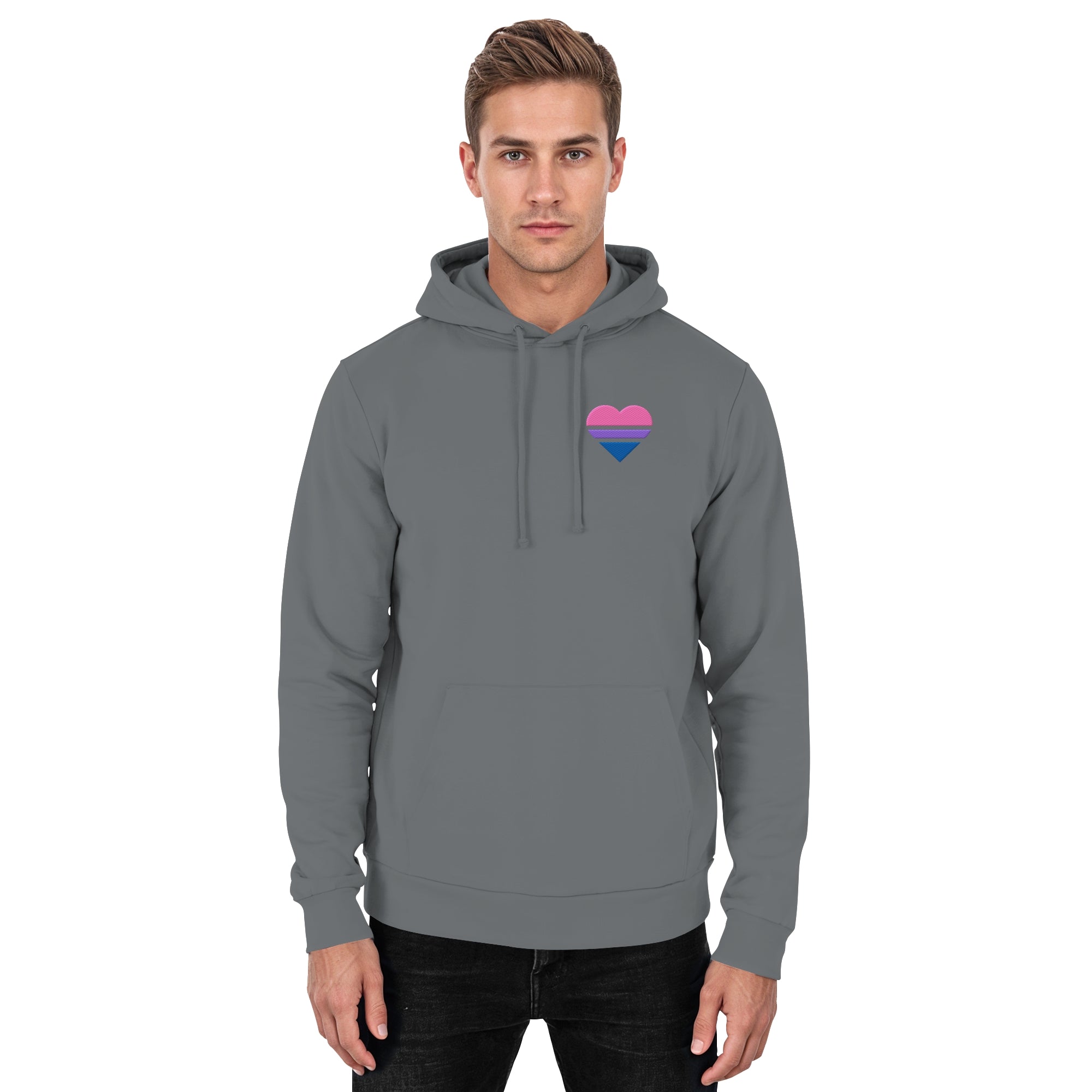Basic Hoodie - Bisexual Flag Herz Stick