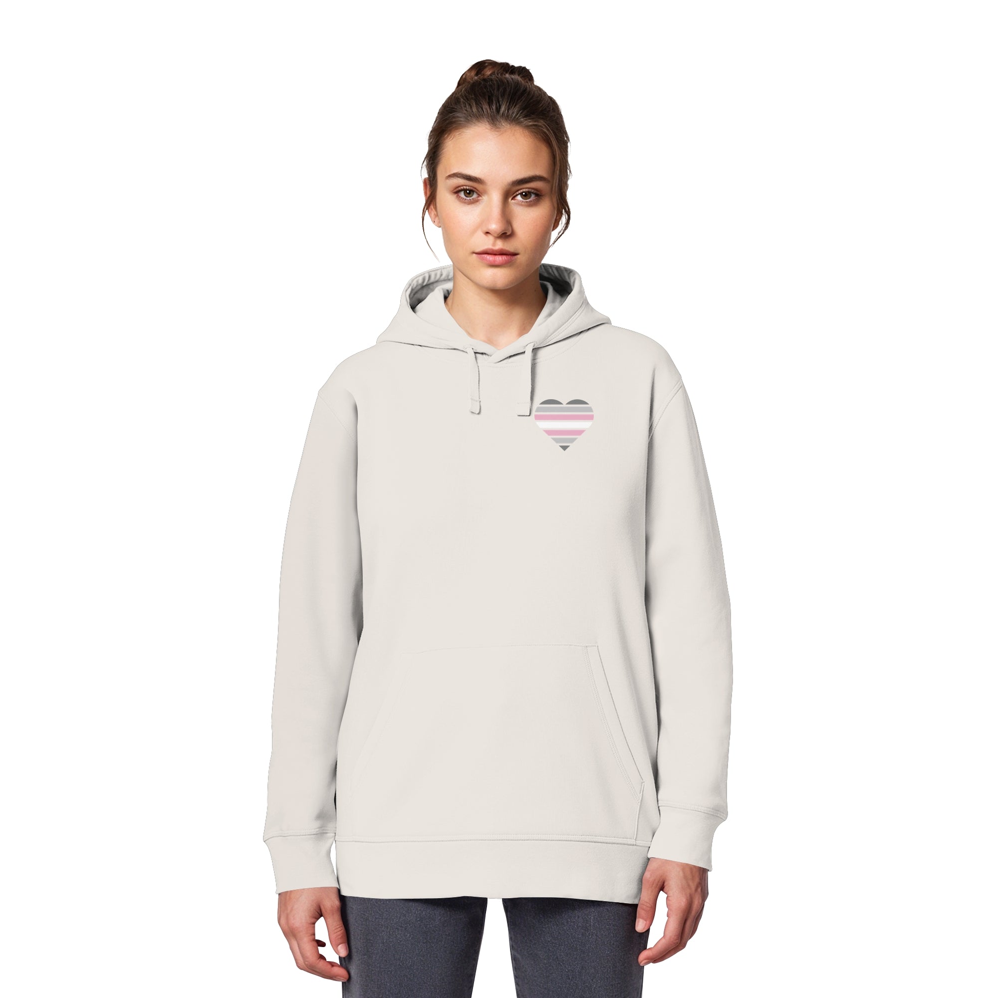 Organic Basic Hoodie - Demigirl Flag Herz Print