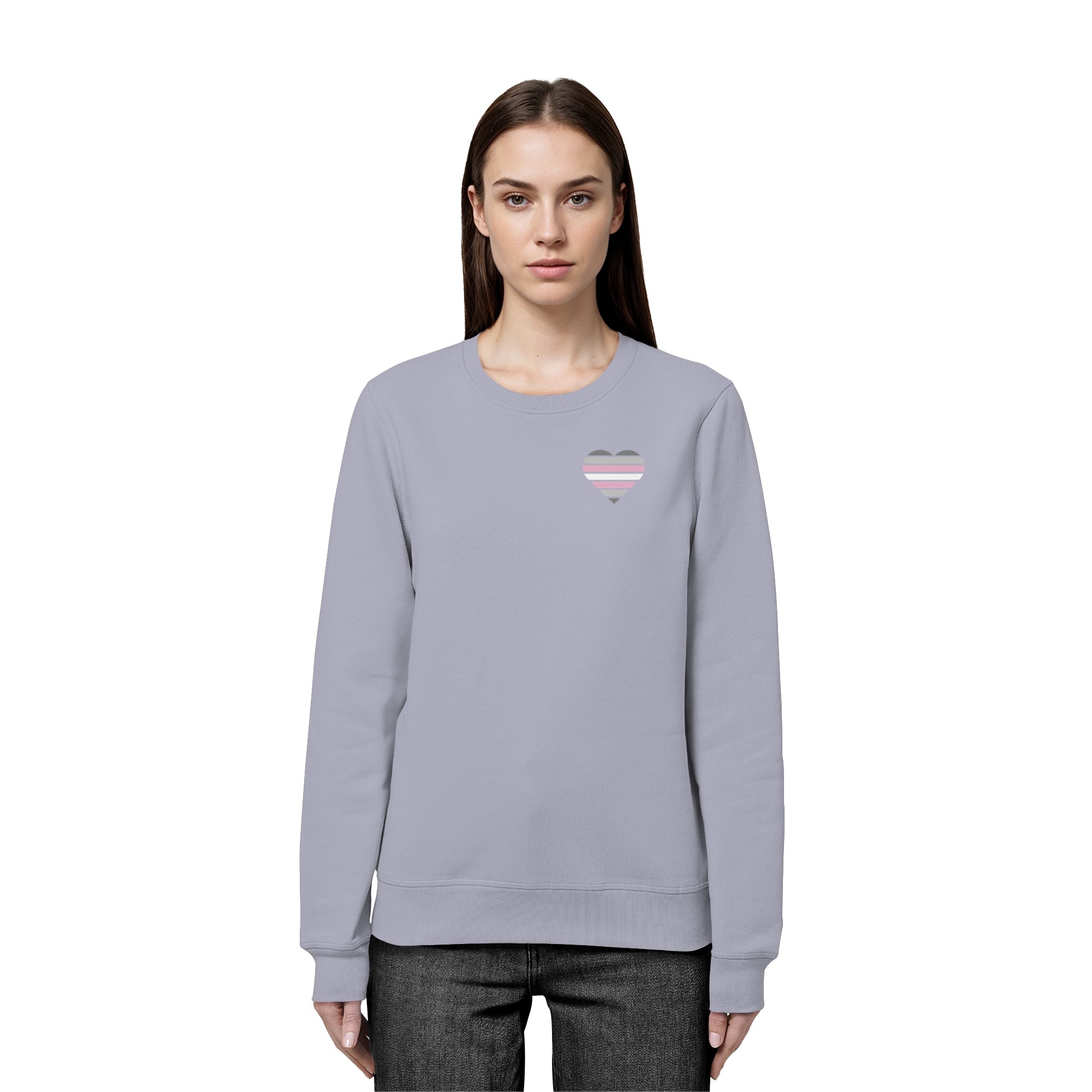 Organic Basic Sweatshirt - Demigirl Flag Herz Print