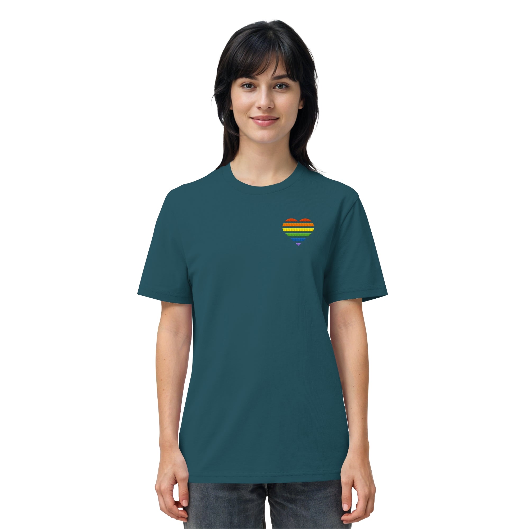 Organic Shirt - Pride Flag Herz Stick