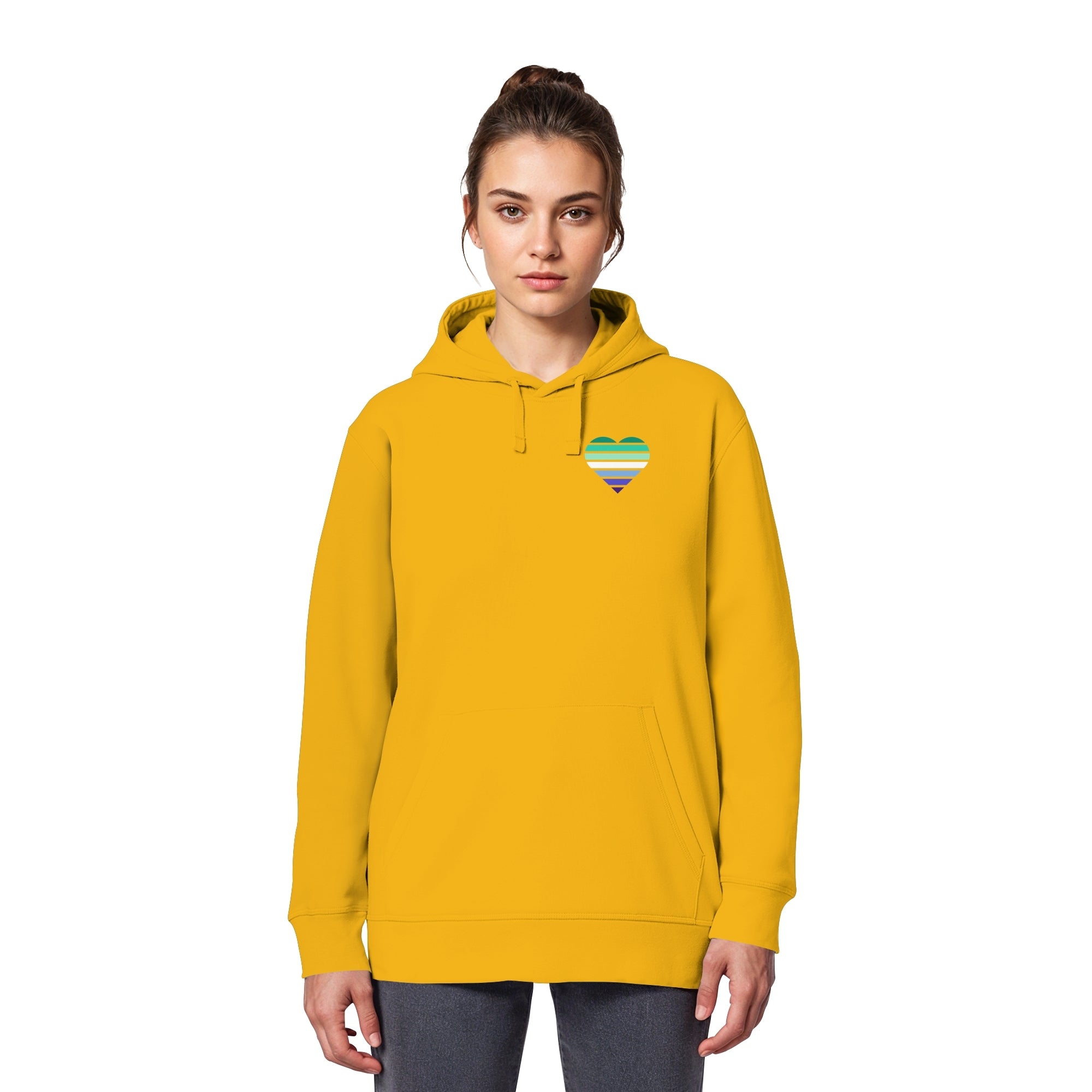 Organic Basic Hoodie - Gay Flag Herz Print