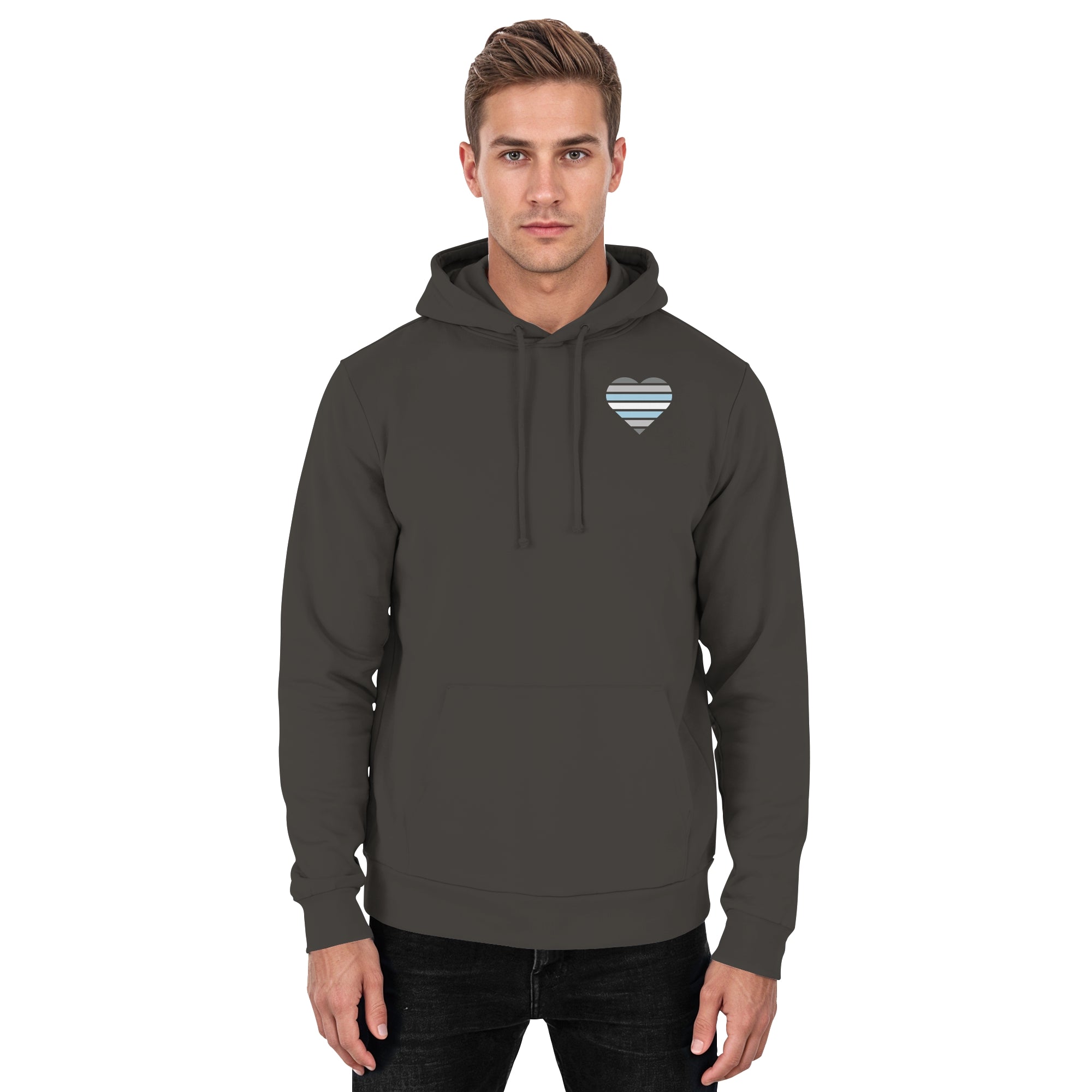 Basic Hoodie - Demiboy Flag Herz Print