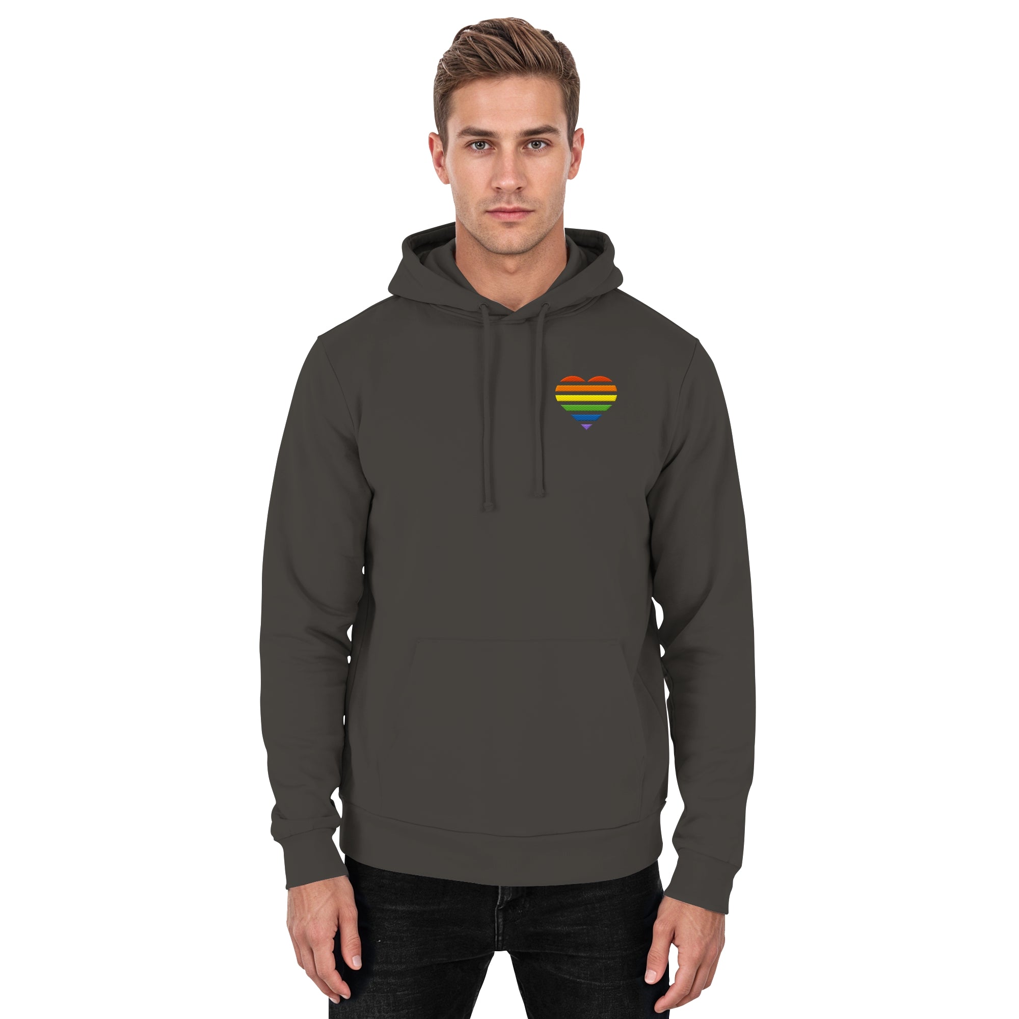Basic Hoodie - Pride Flag Herz Stick