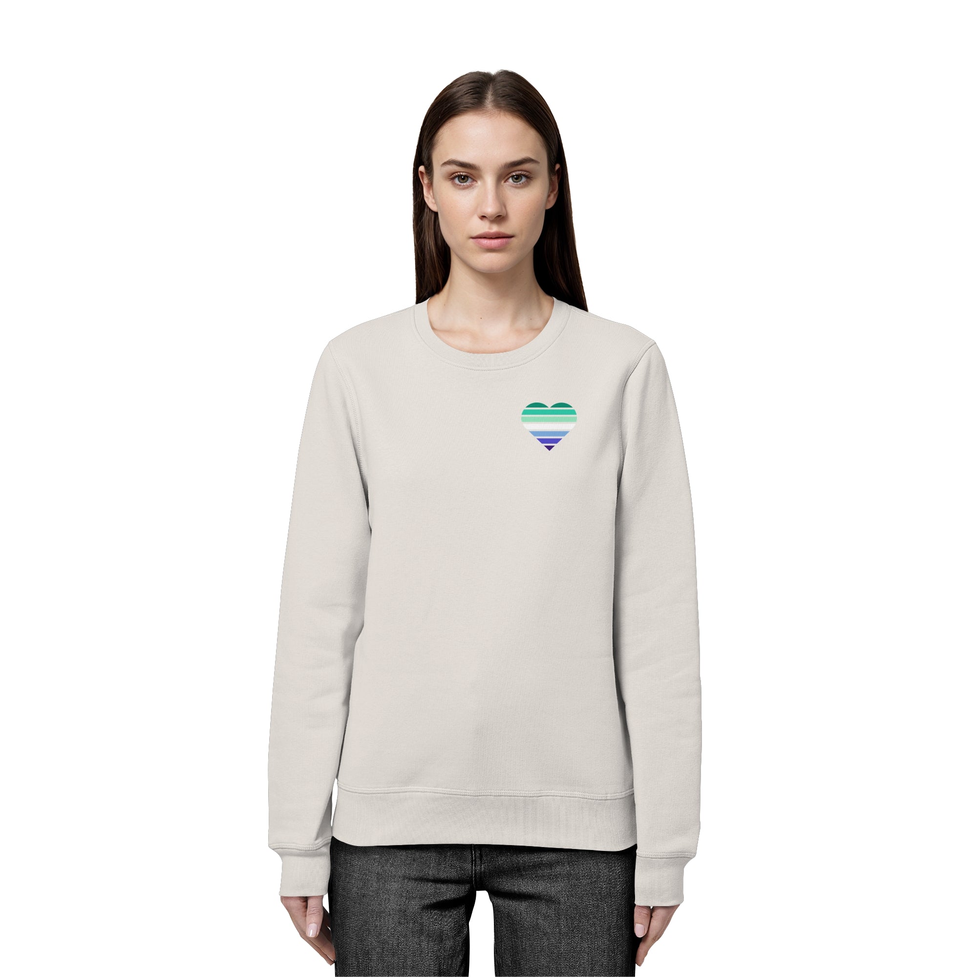 Organic Basic Sweatshirt - Gay Flag Herz Print