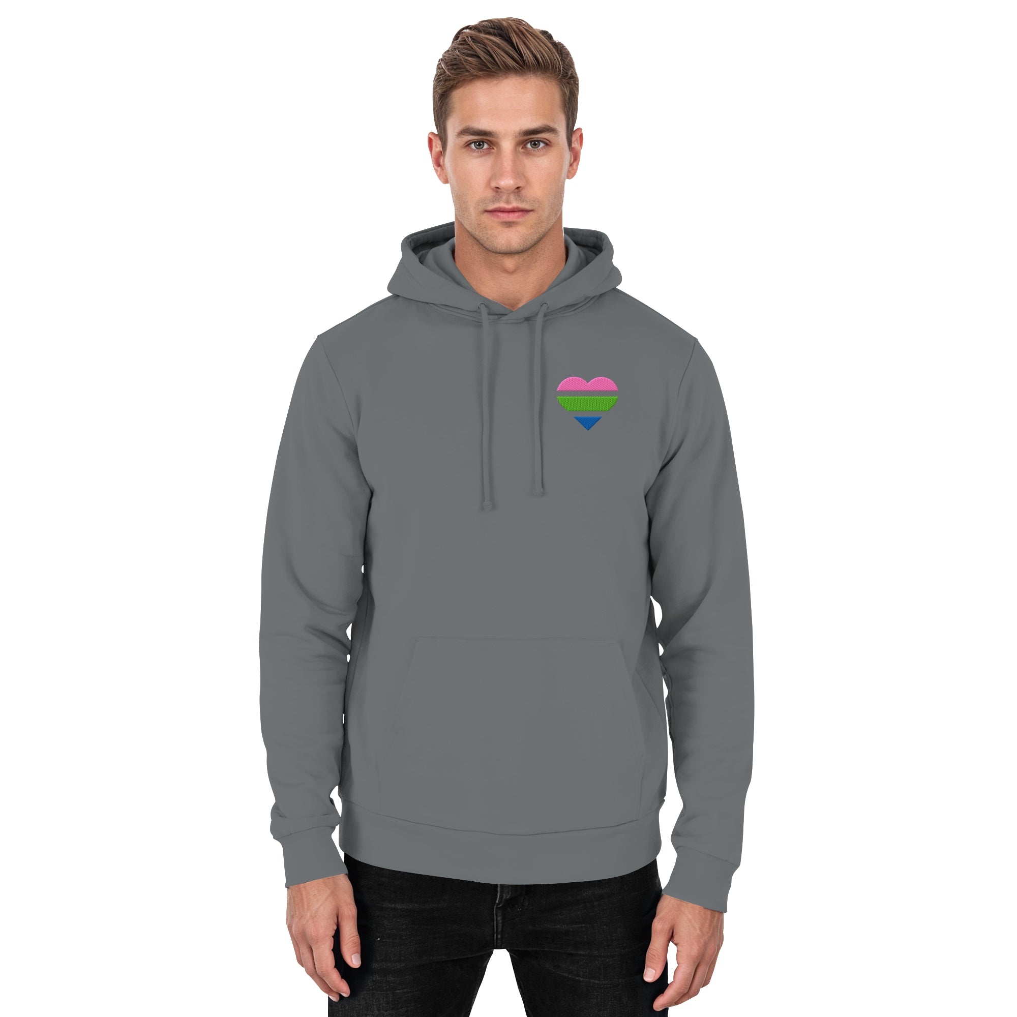 Basic Hoodie - Polysexual Flag Herz Stick