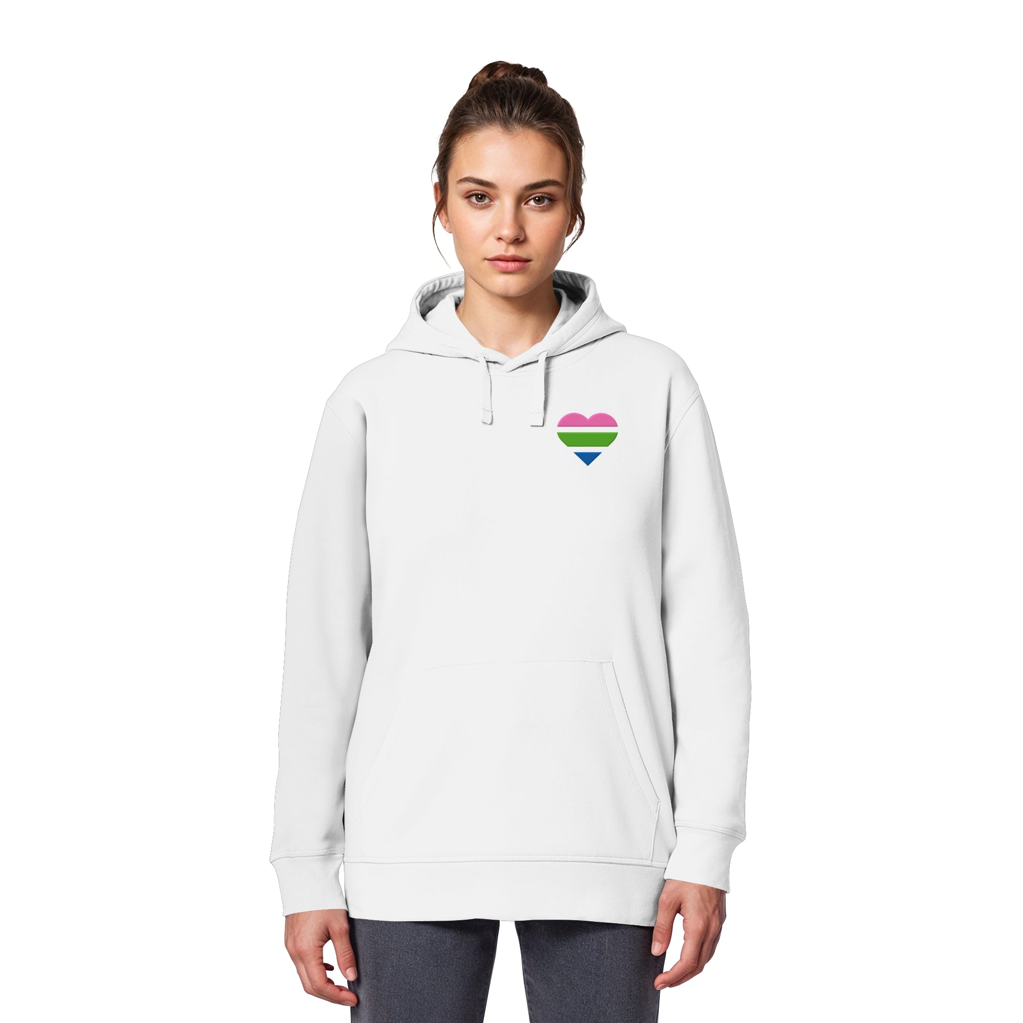 Organic Basic Hoodie - Polysexual Flag Herz Stick