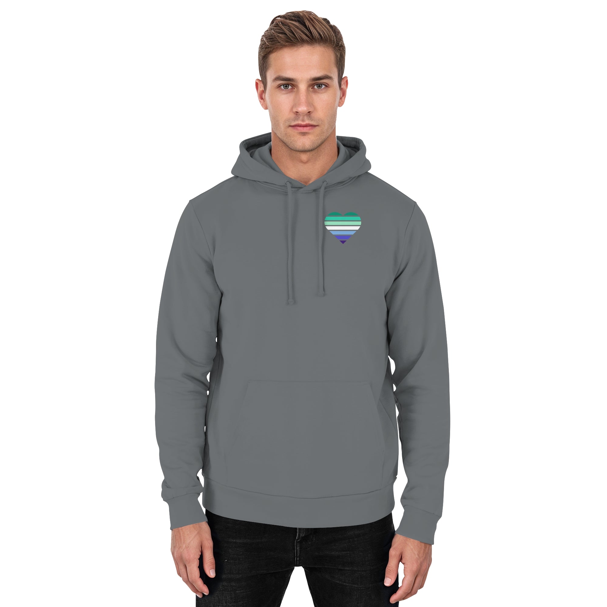 Basic Hoodie - Gay Flag Herz Print