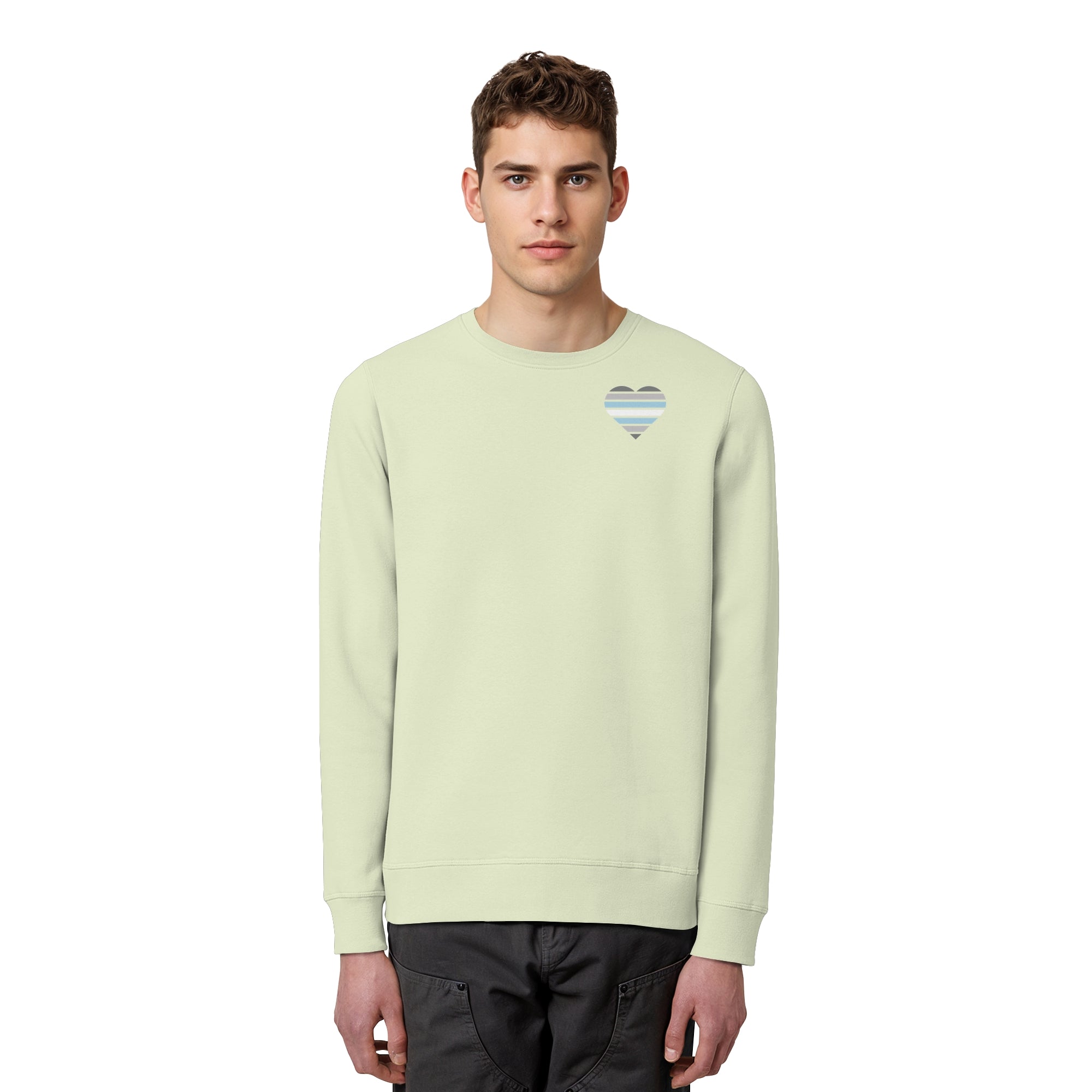 Organic Basic Sweatshirt - Demiboy Flag Herz Print