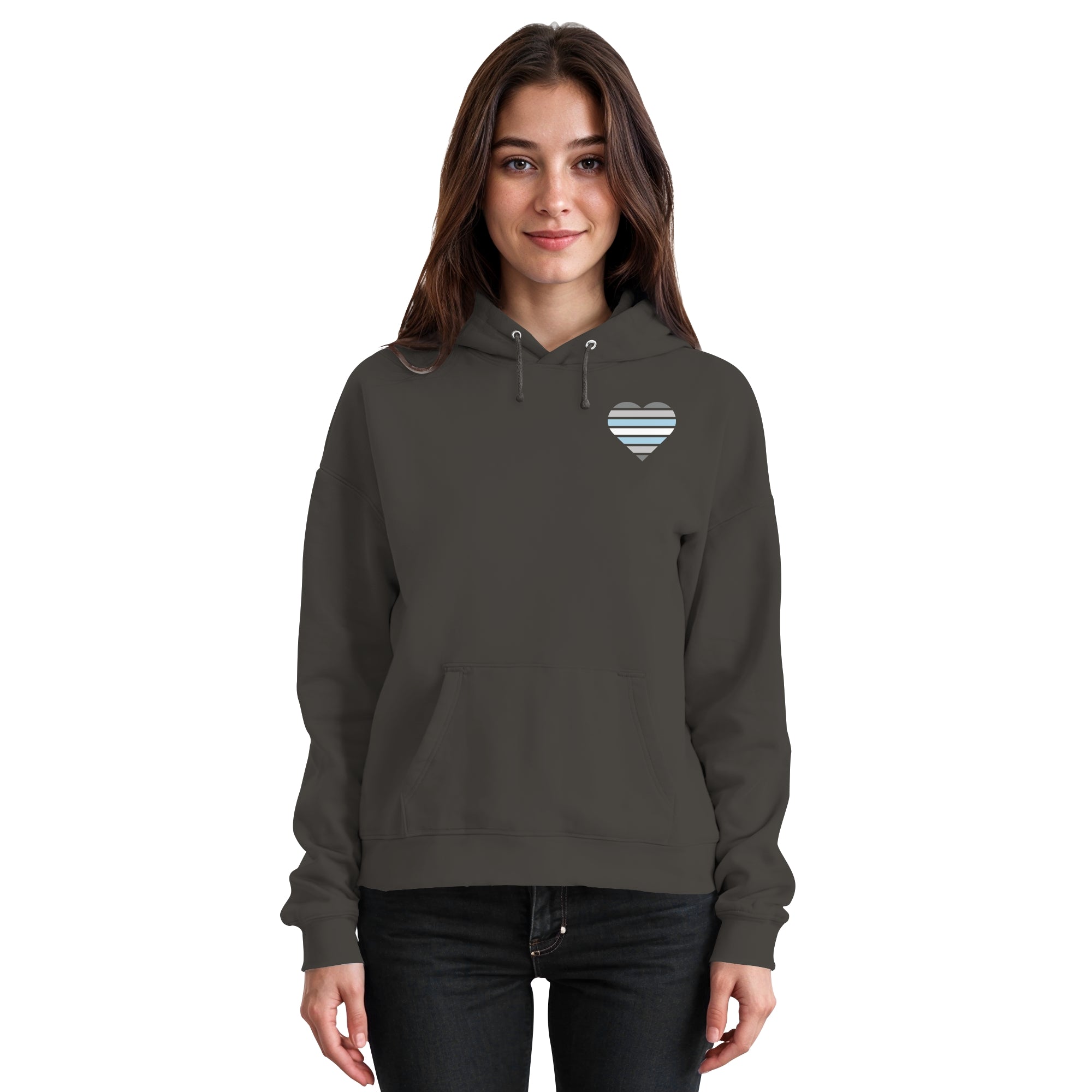 Basic Hoodie - Demiboy Flag Herz Print