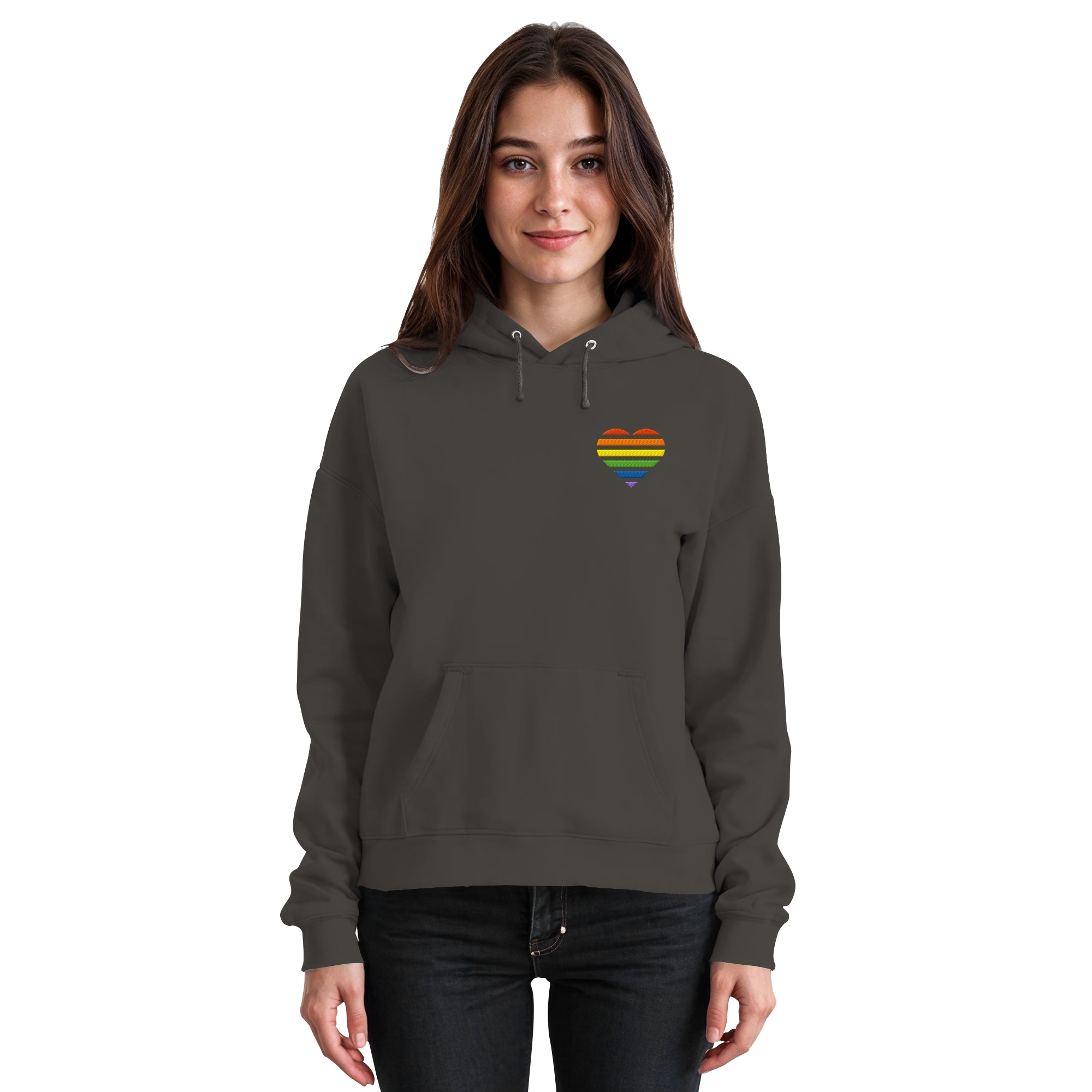 Basic Hoodie - Pride Flag Herz Stick