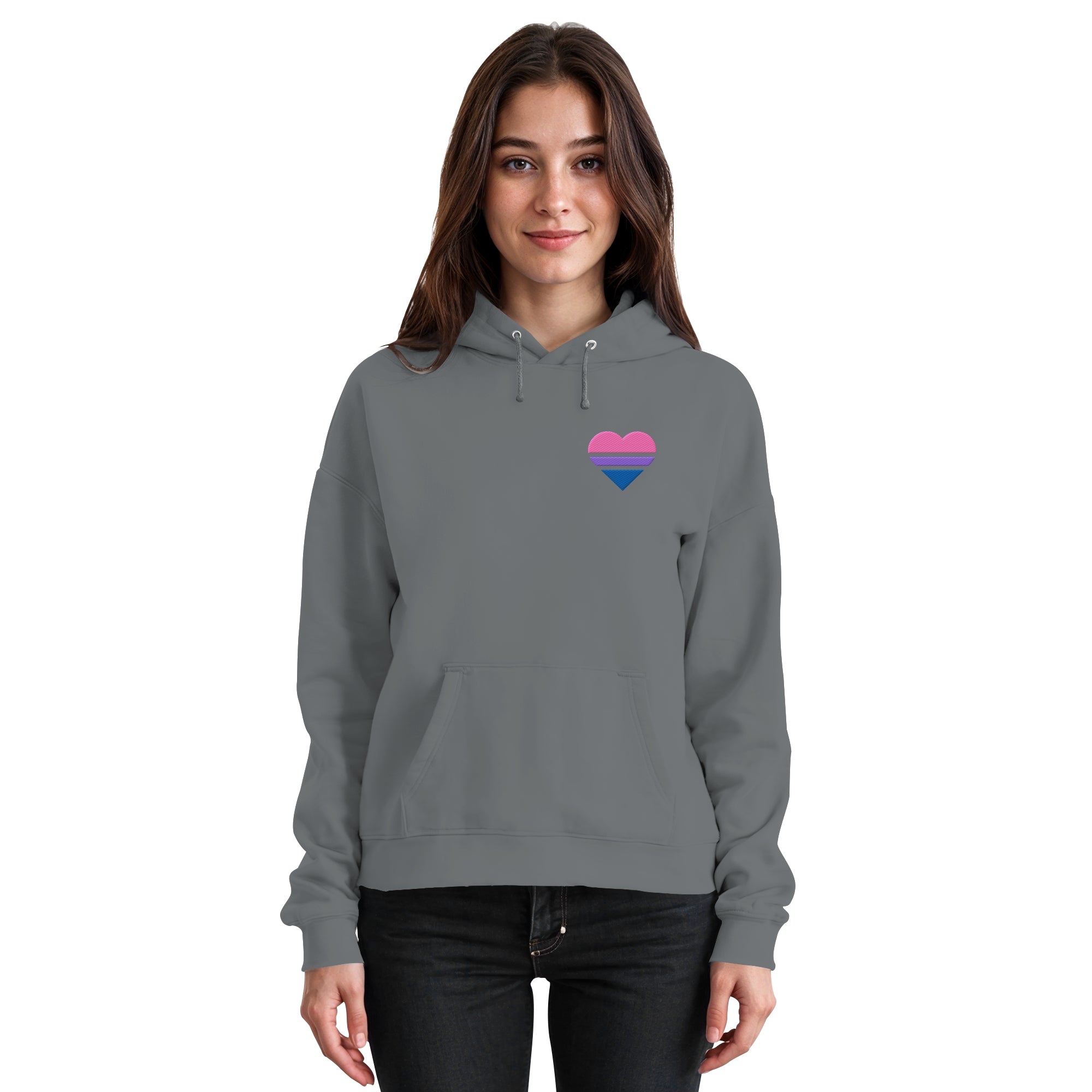 Basic Hoodie - Bisexual Flag Herz Stick