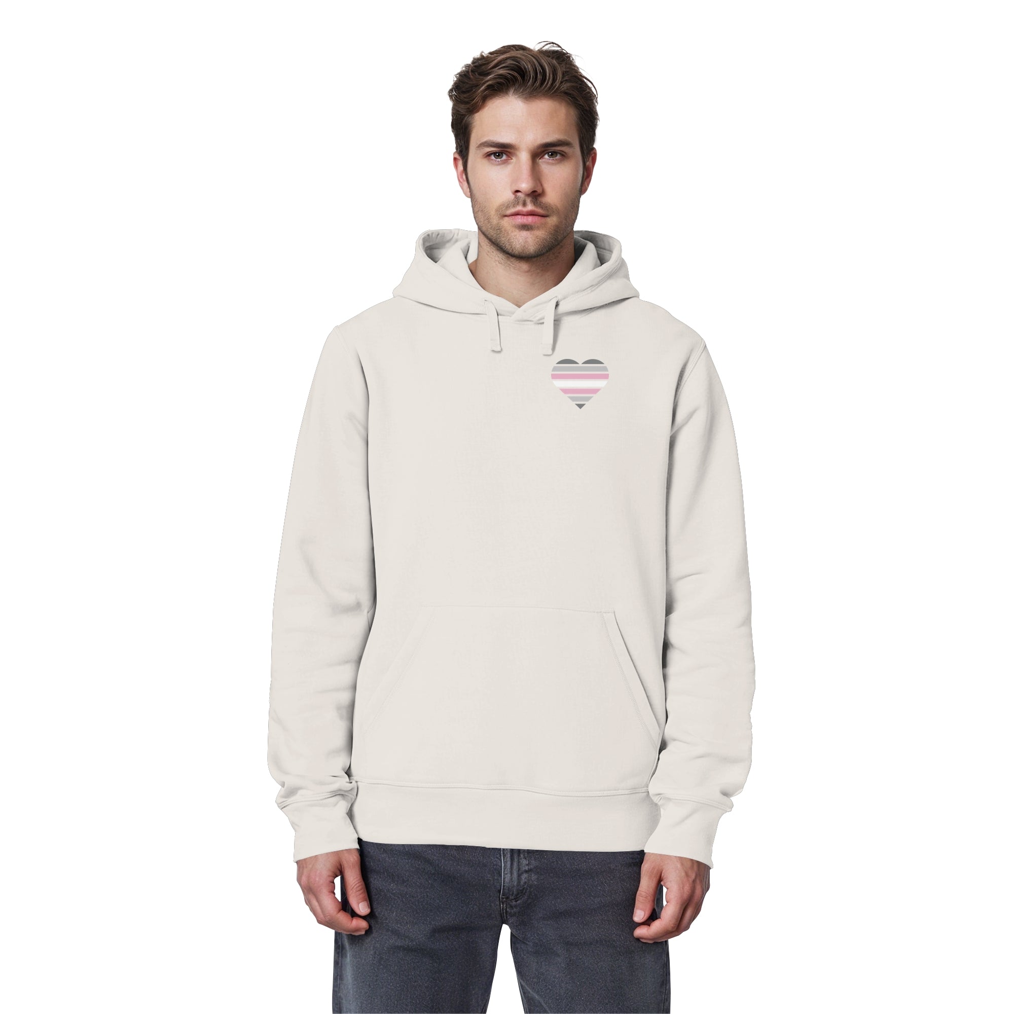 Organic Basic Hoodie - Demigirl Flag Herz Print