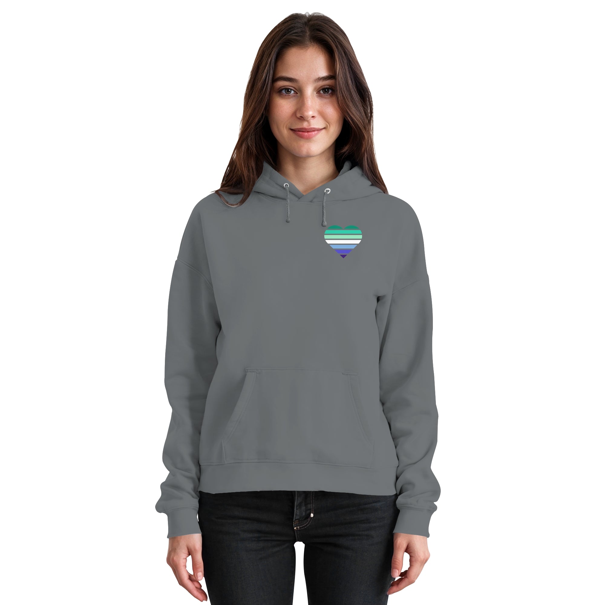 Basic Hoodie - Gay Flag Herz Print