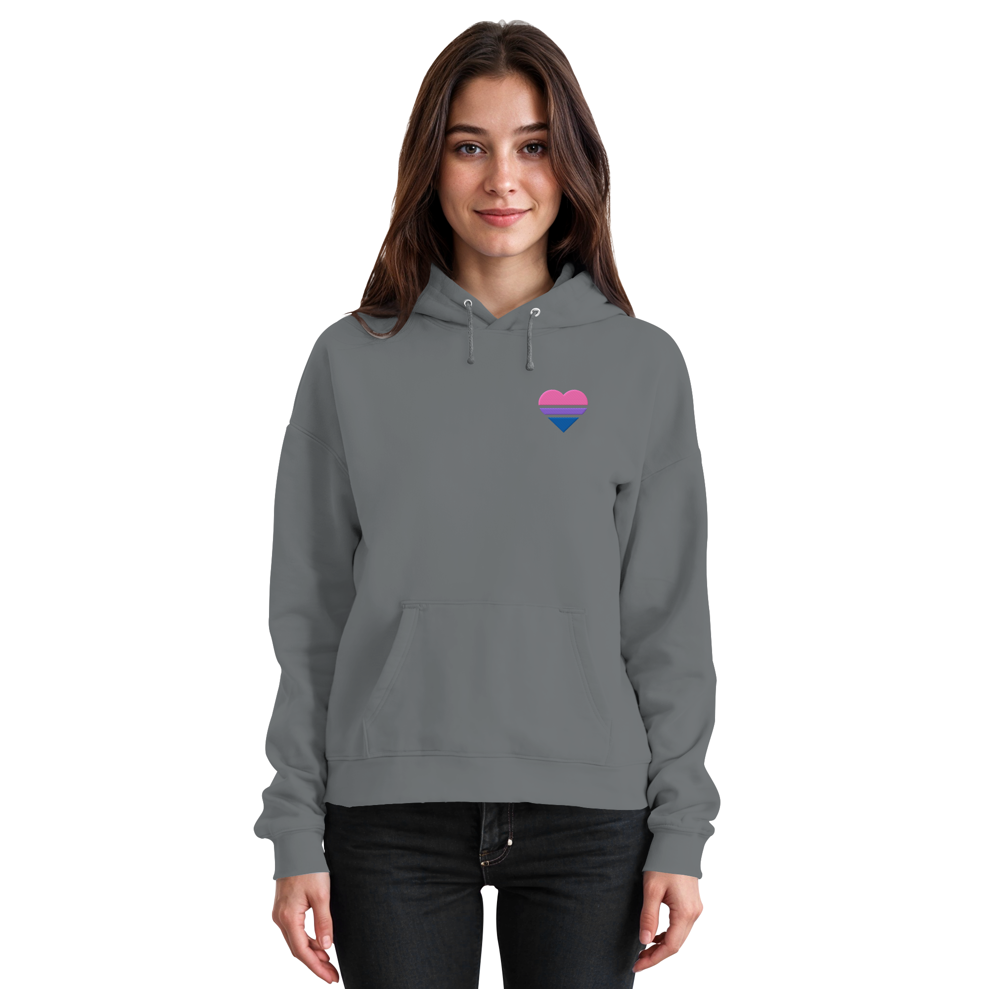 Basic Hoodie - Bisexual Flag Herz Stick