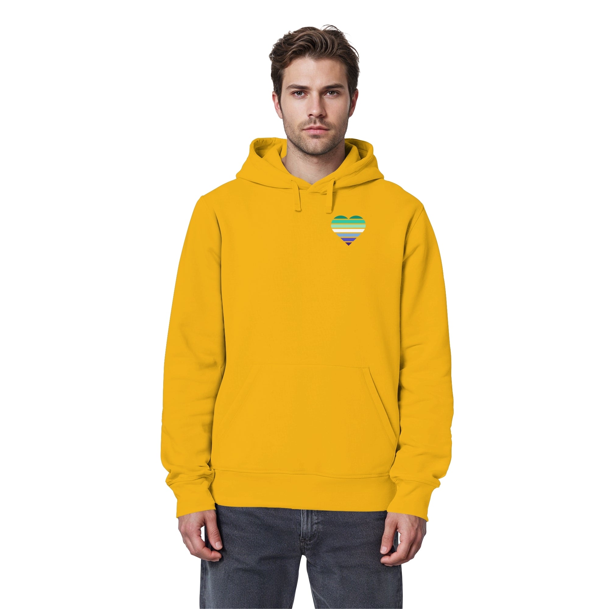 Organic Basic Hoodie - Gay Flag Herz Print