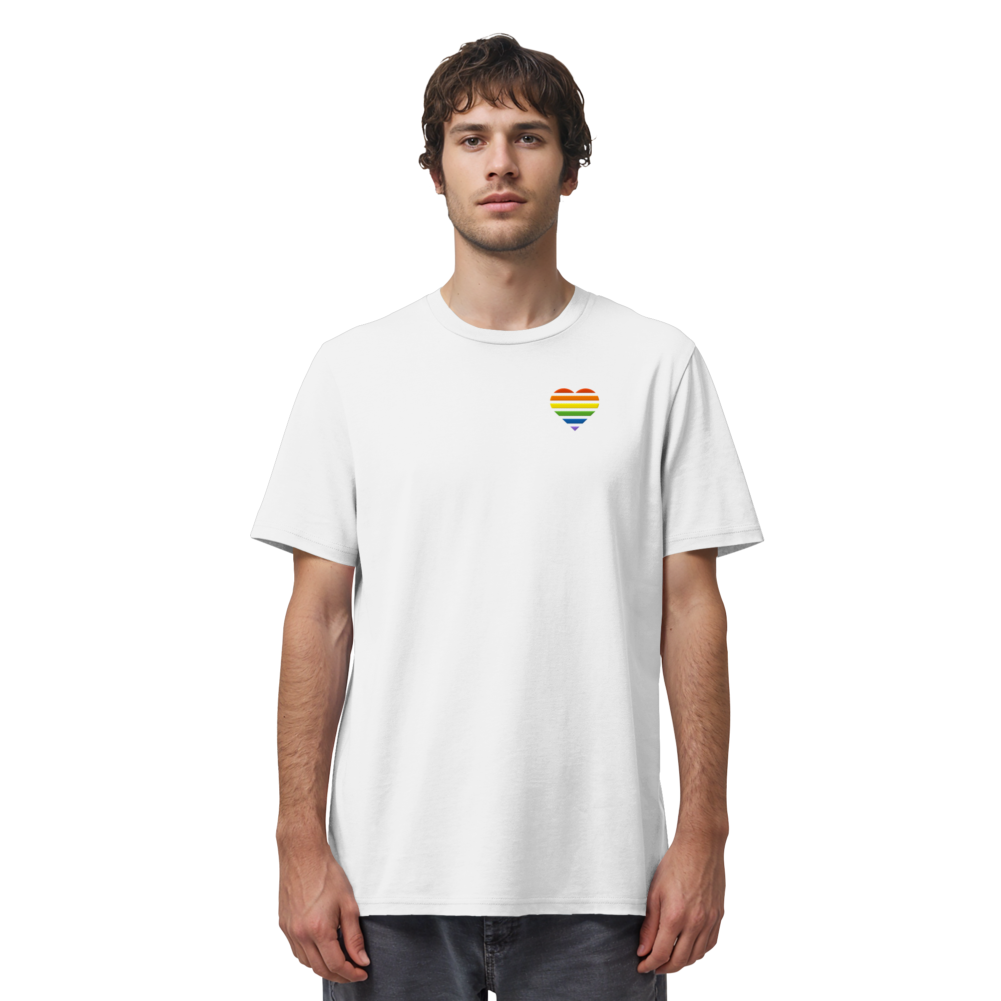 Organic Shirt - Pride Flag Herz Stick
