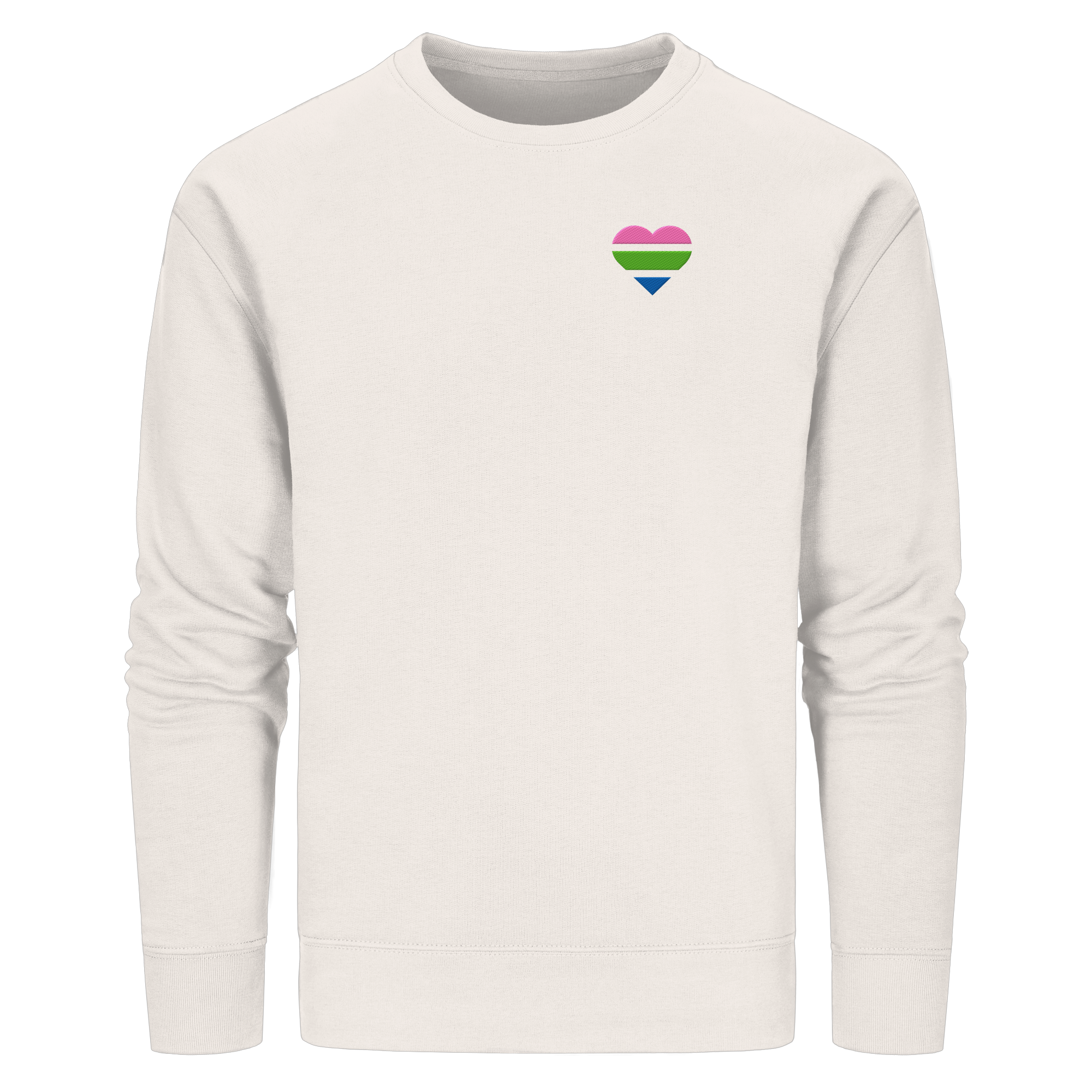 Organic Basic Sweatshirt - Polysexual Flag Herz Stick