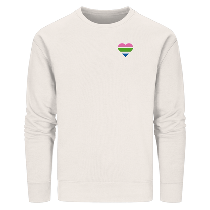 Organic Basic Sweatshirt mit Herz Stick - Polysexual