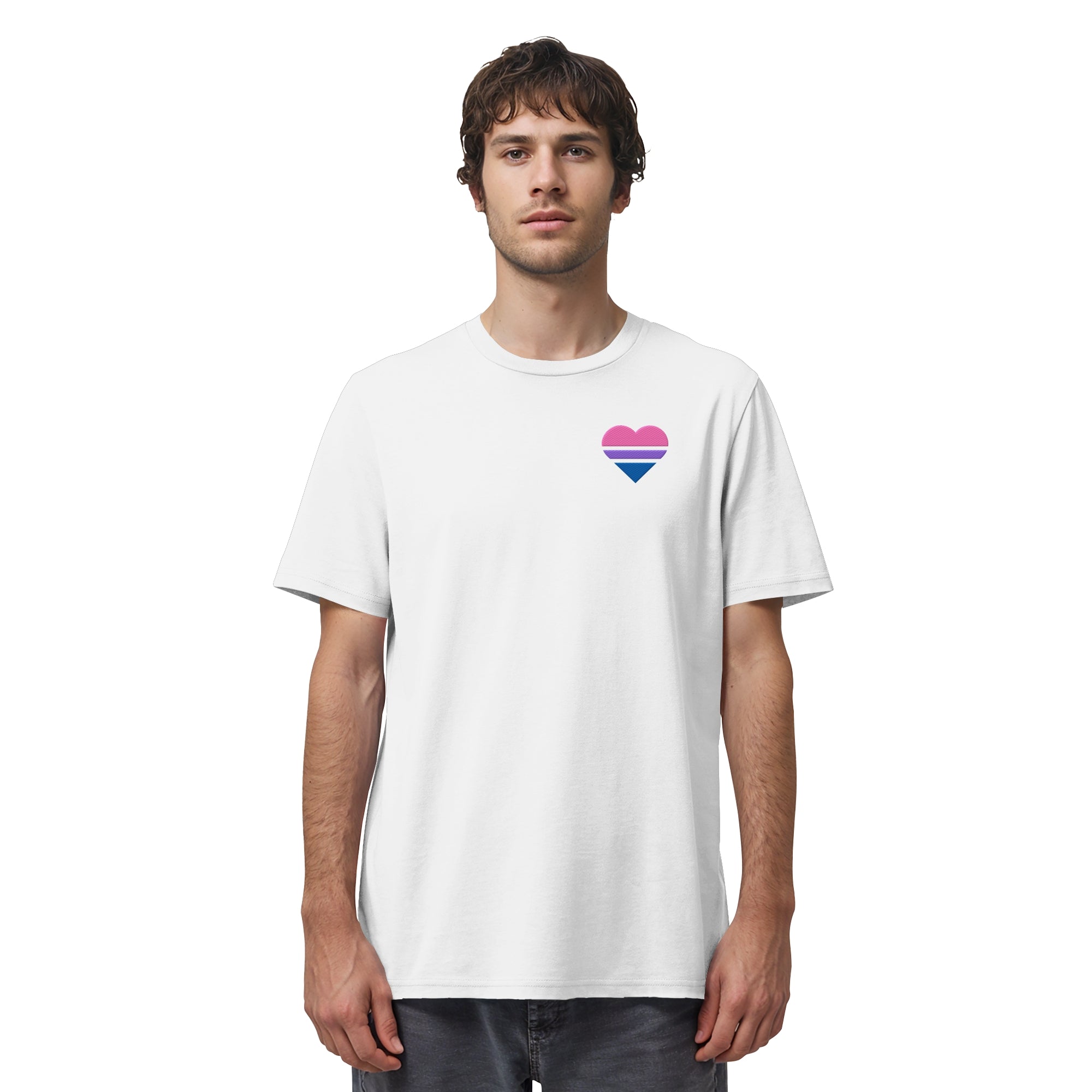 Organic Shirt - Bisexual Flag Herz Stick