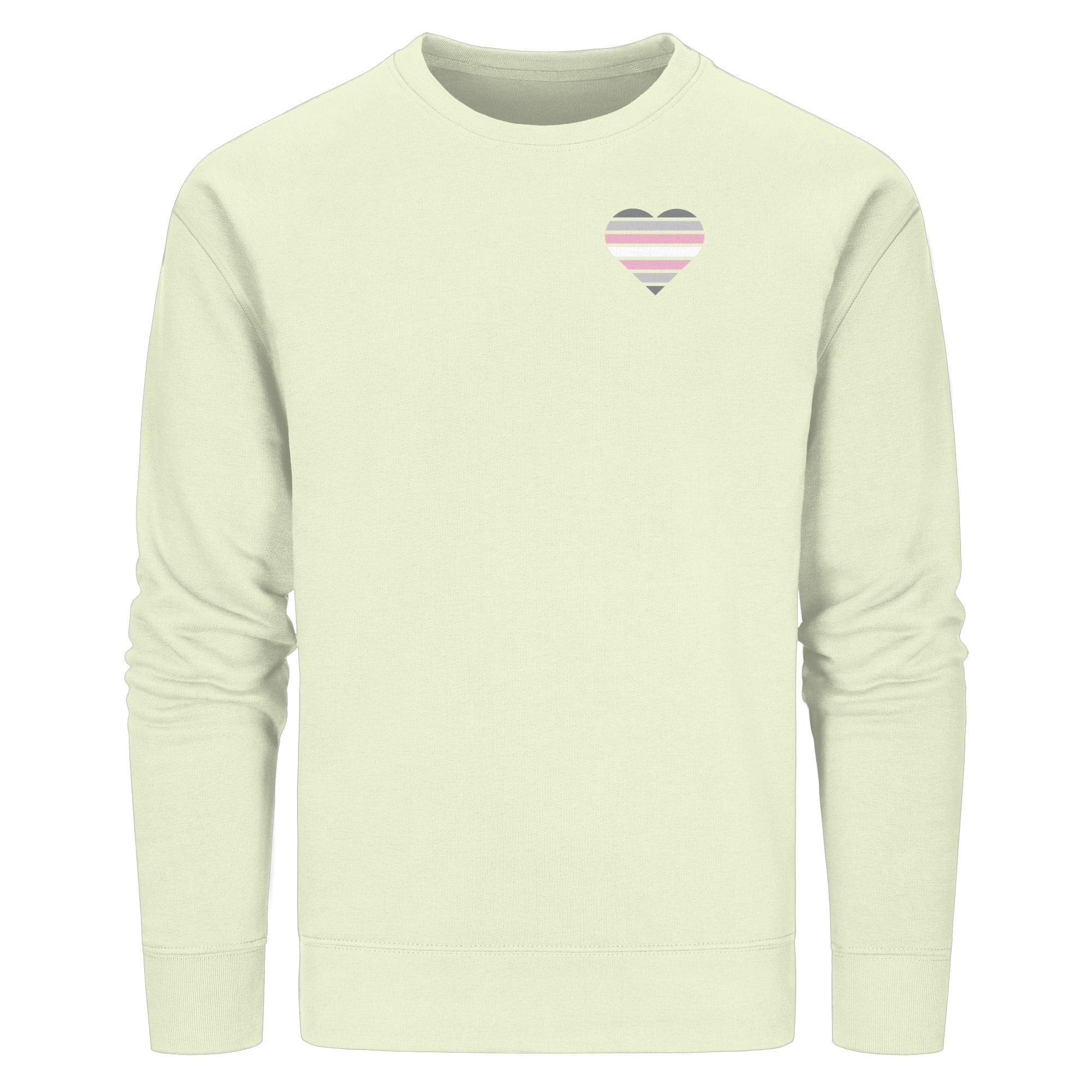 Organic Basic Sweatshirt - Demigirl Flag Herz Print