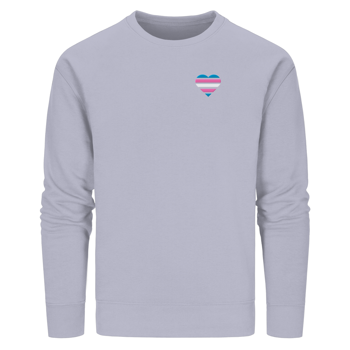 Organic Basic Sweatshirt mit Herz Stick - Trans