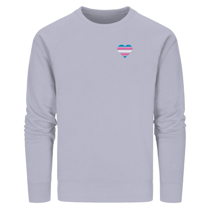 Organic Basic Sweatshirt mit Herz Stick - Trans