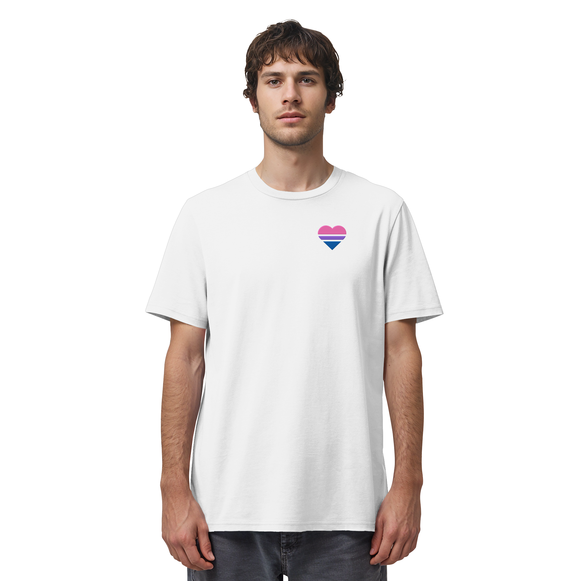 Organic Shirt - Bisexual Flag Herz Stick