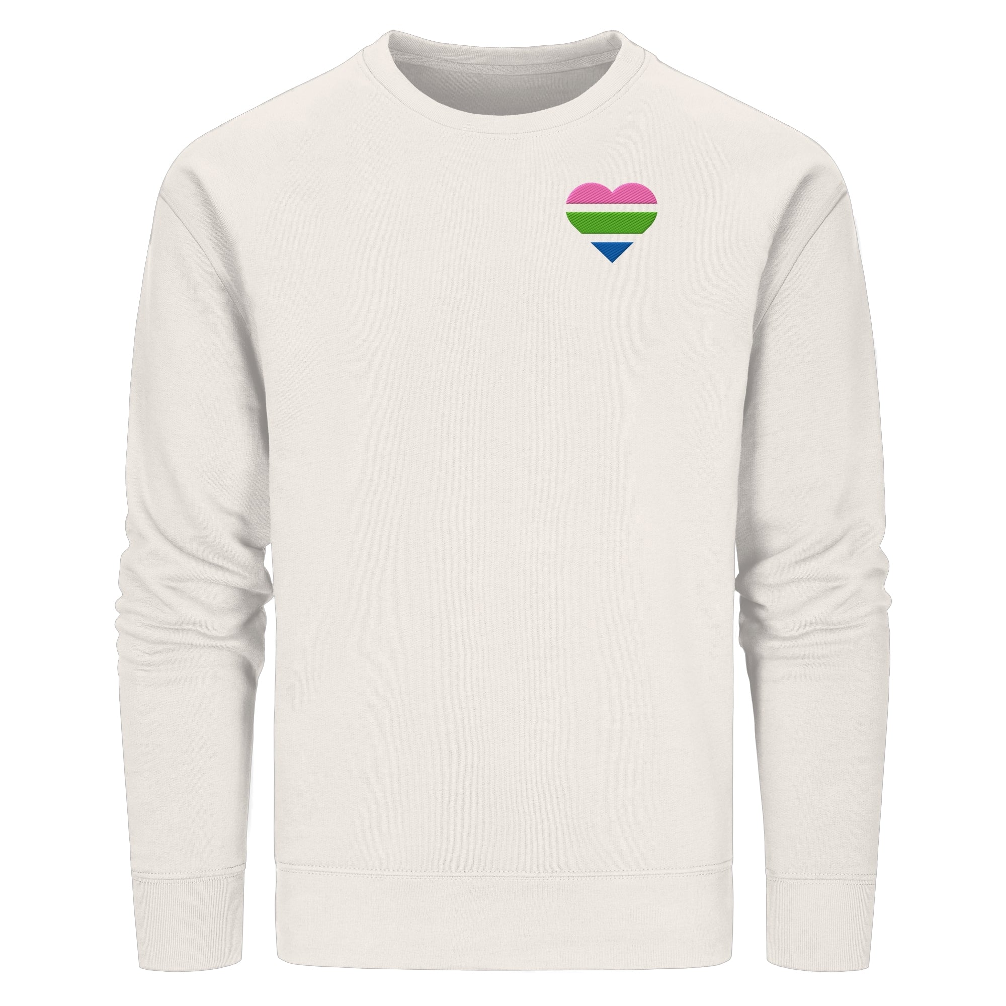 Organic Basic Sweatshirt - Polysexual Flag Herz Stick