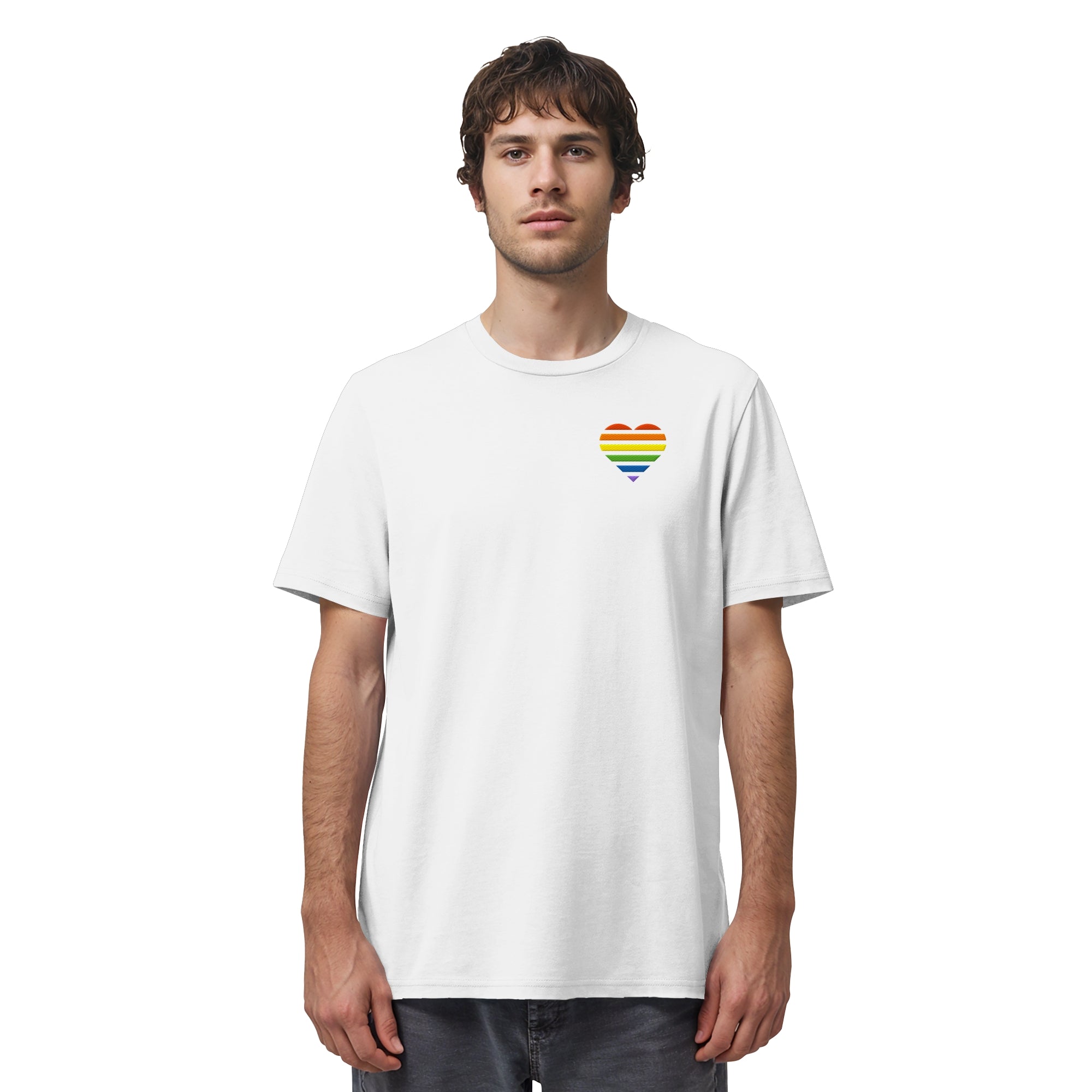 Organic Shirt - Pride Flag Herz Stick