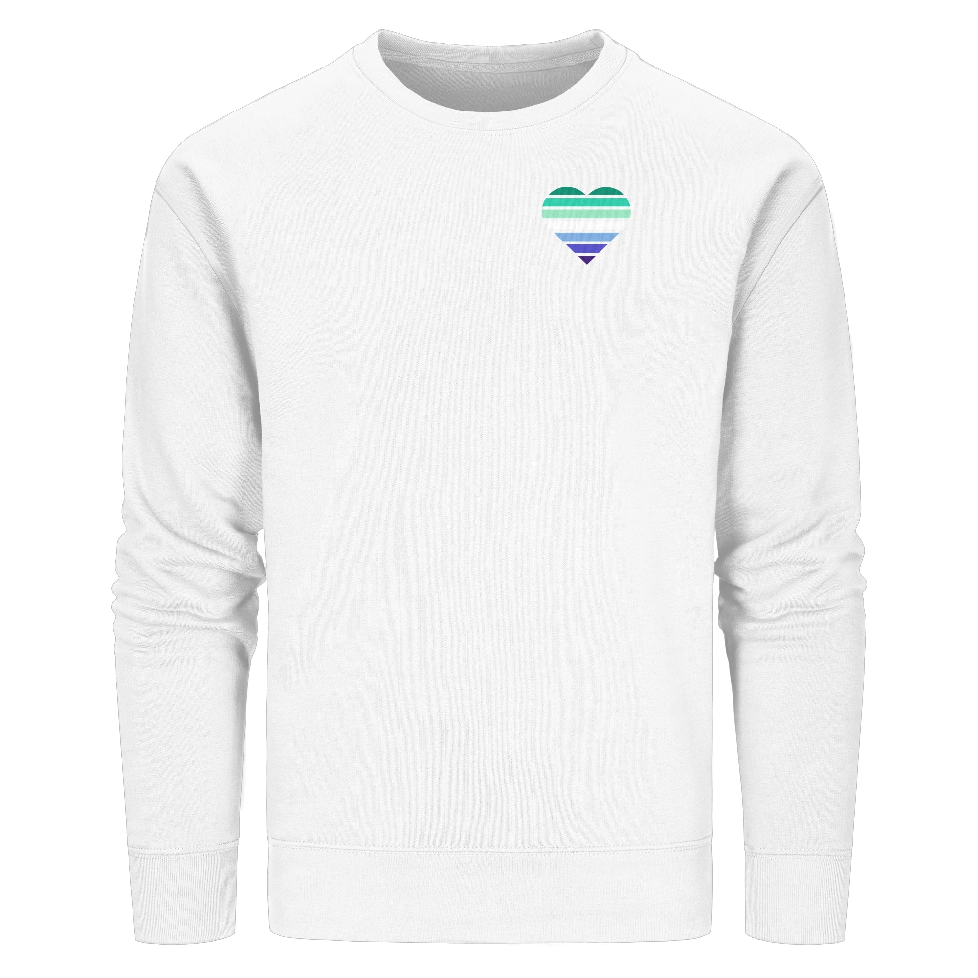 Organic Basic Sweatshirt - Gay Flag Herz Print