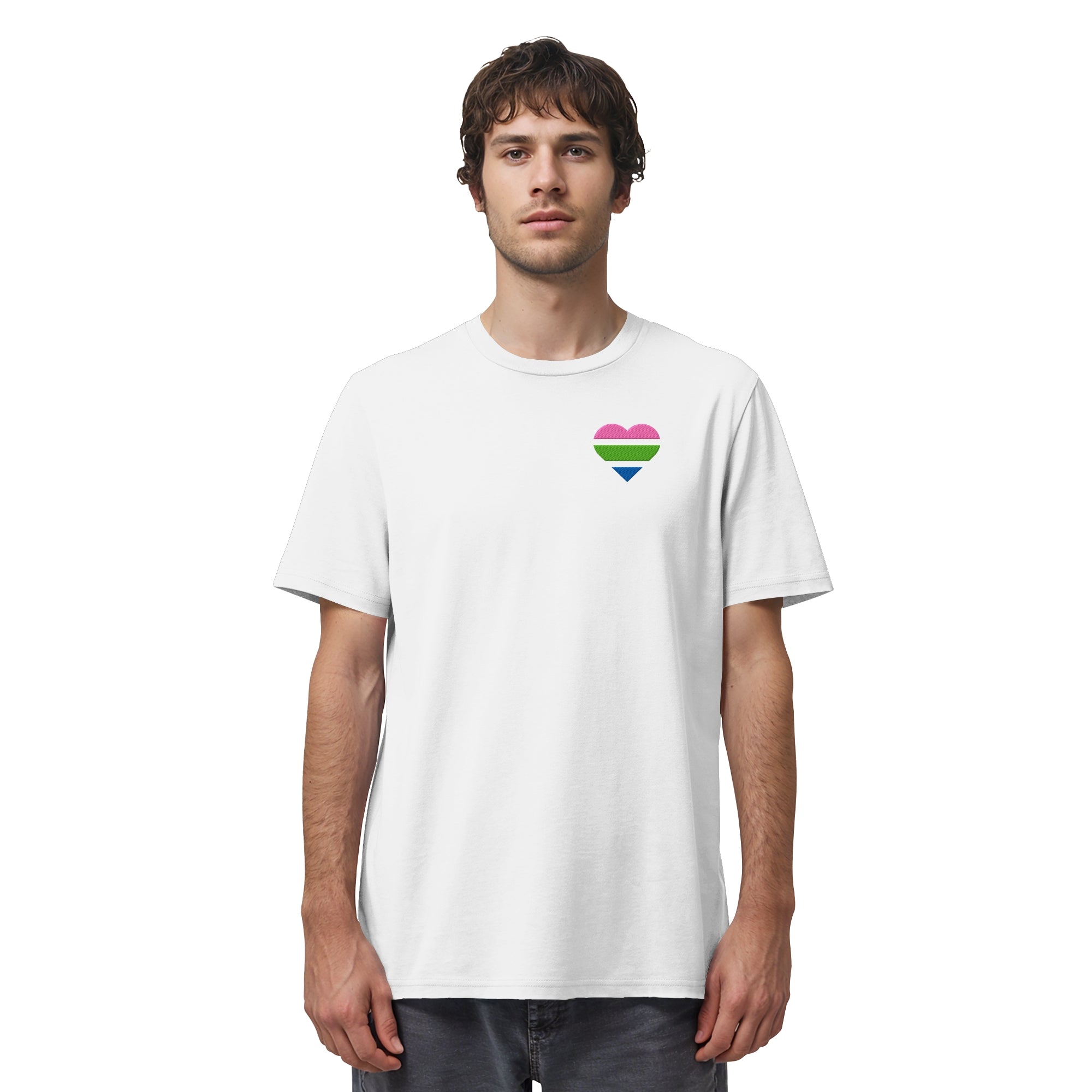 Organic Shirt - Polysexual Flag Herz Stick