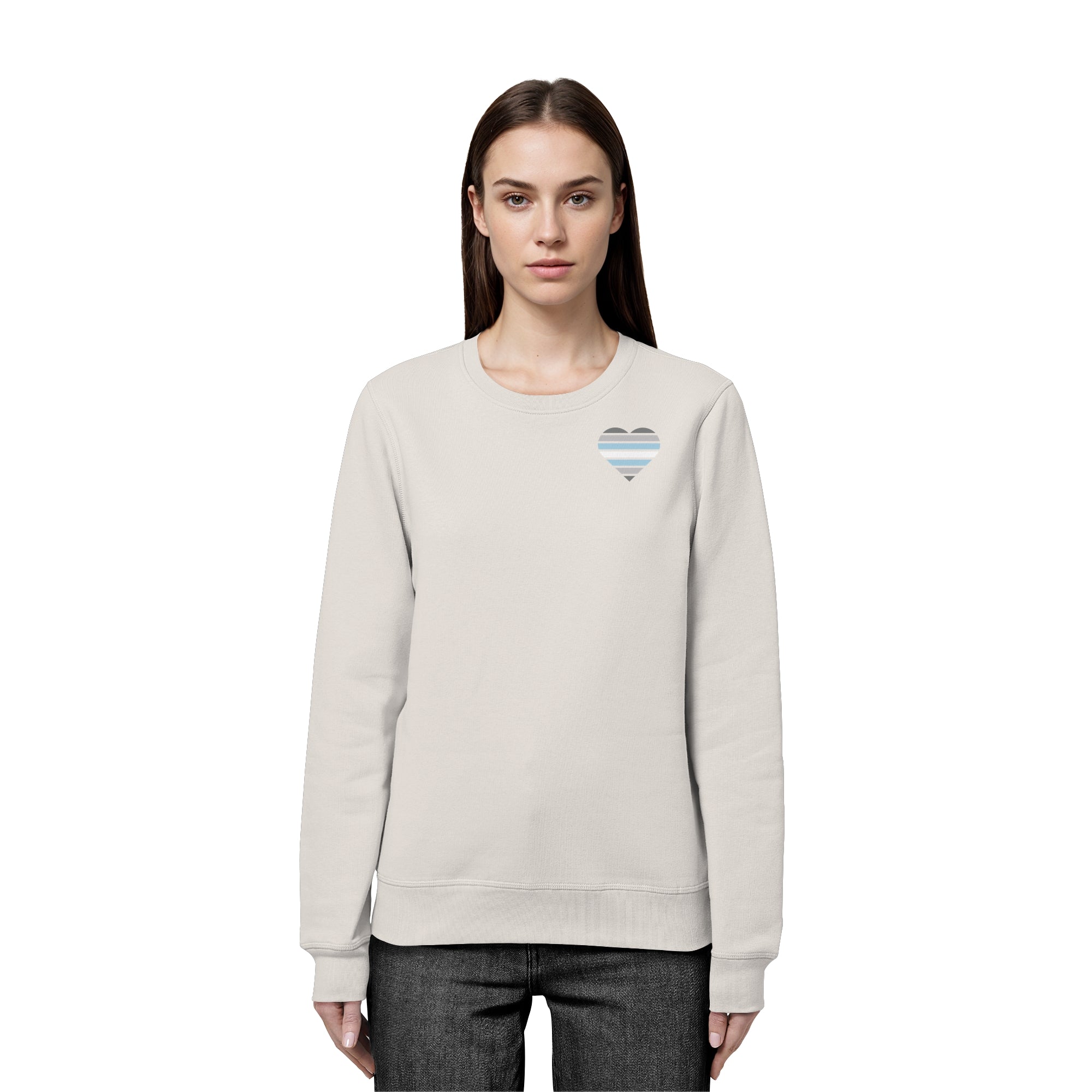 Organic Basic Sweatshirt - Demiboy Flag Herz Print