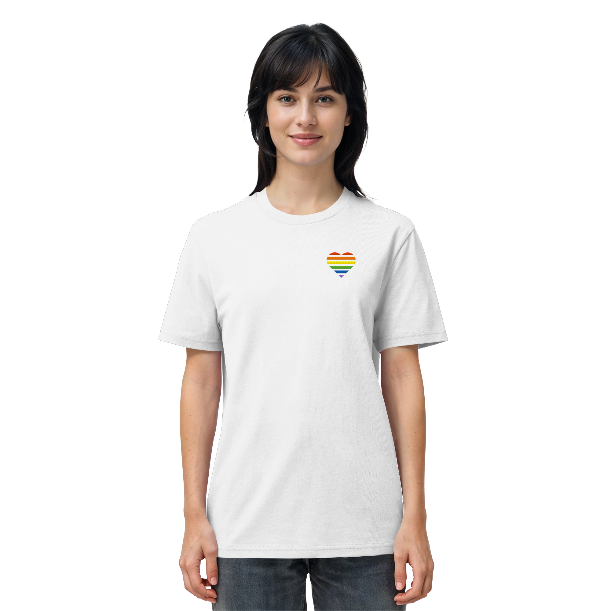 Organic Shirt - Pride Flag Herz Stick