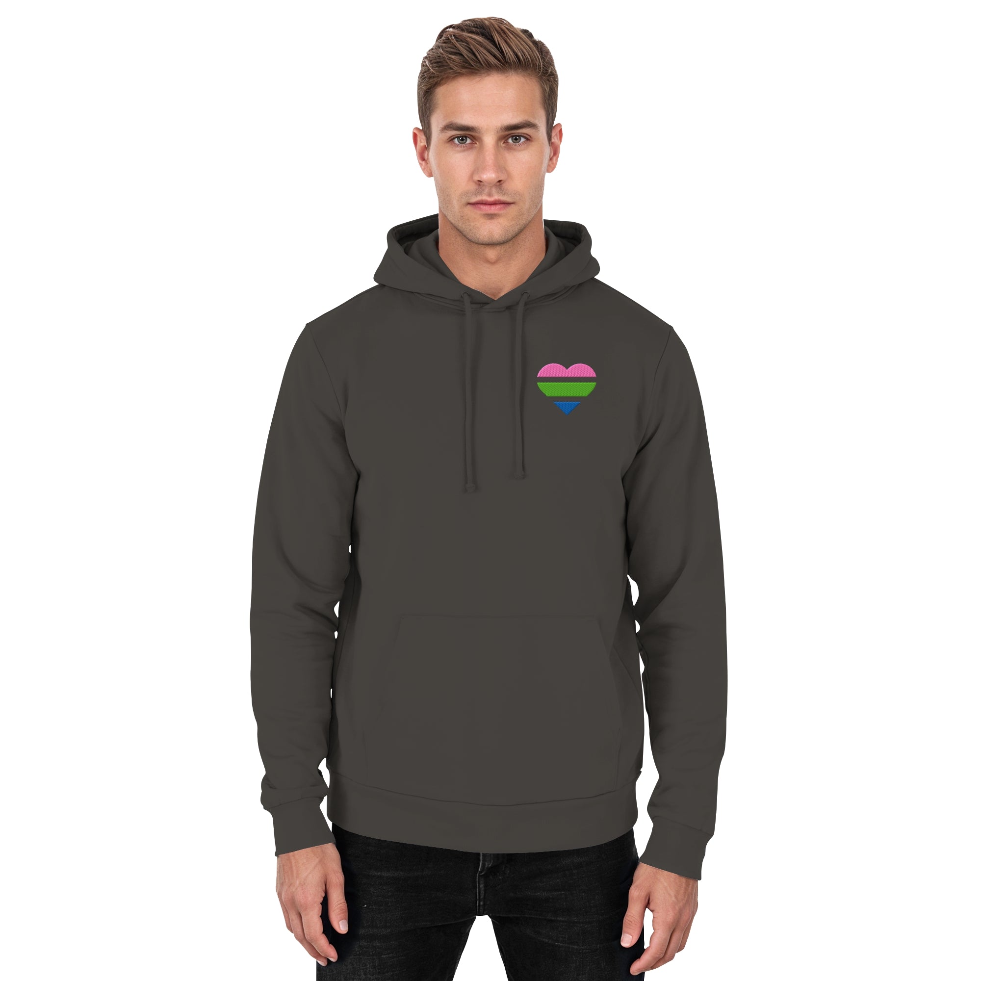 Basic Hoodie - Polysexual Flag Herz Stick